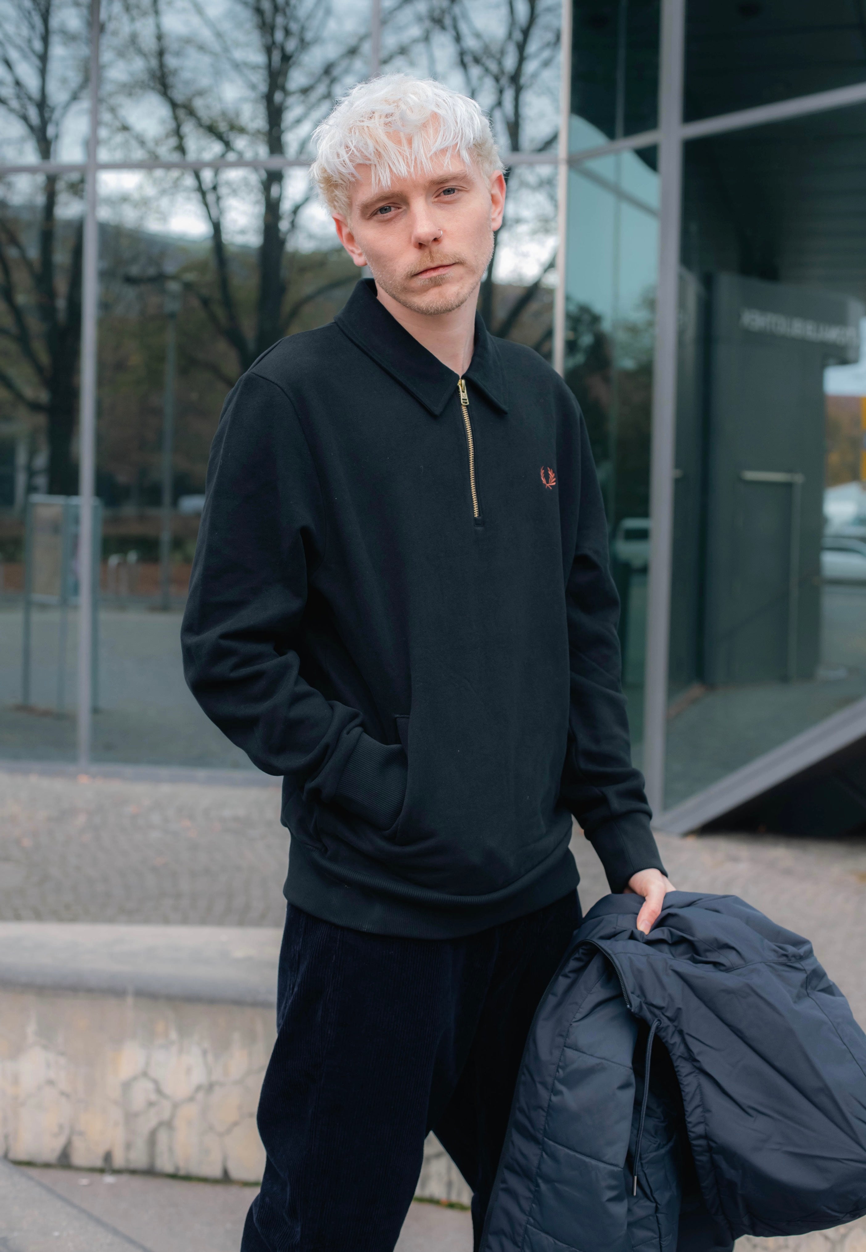 Fred Perry - Half Zip Black - Sweater | Impericon