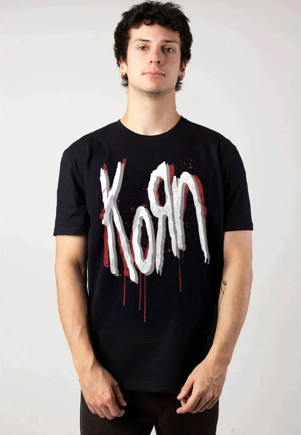 Korn Band Logo Manica Corta, T-shirt da uomo con scollo