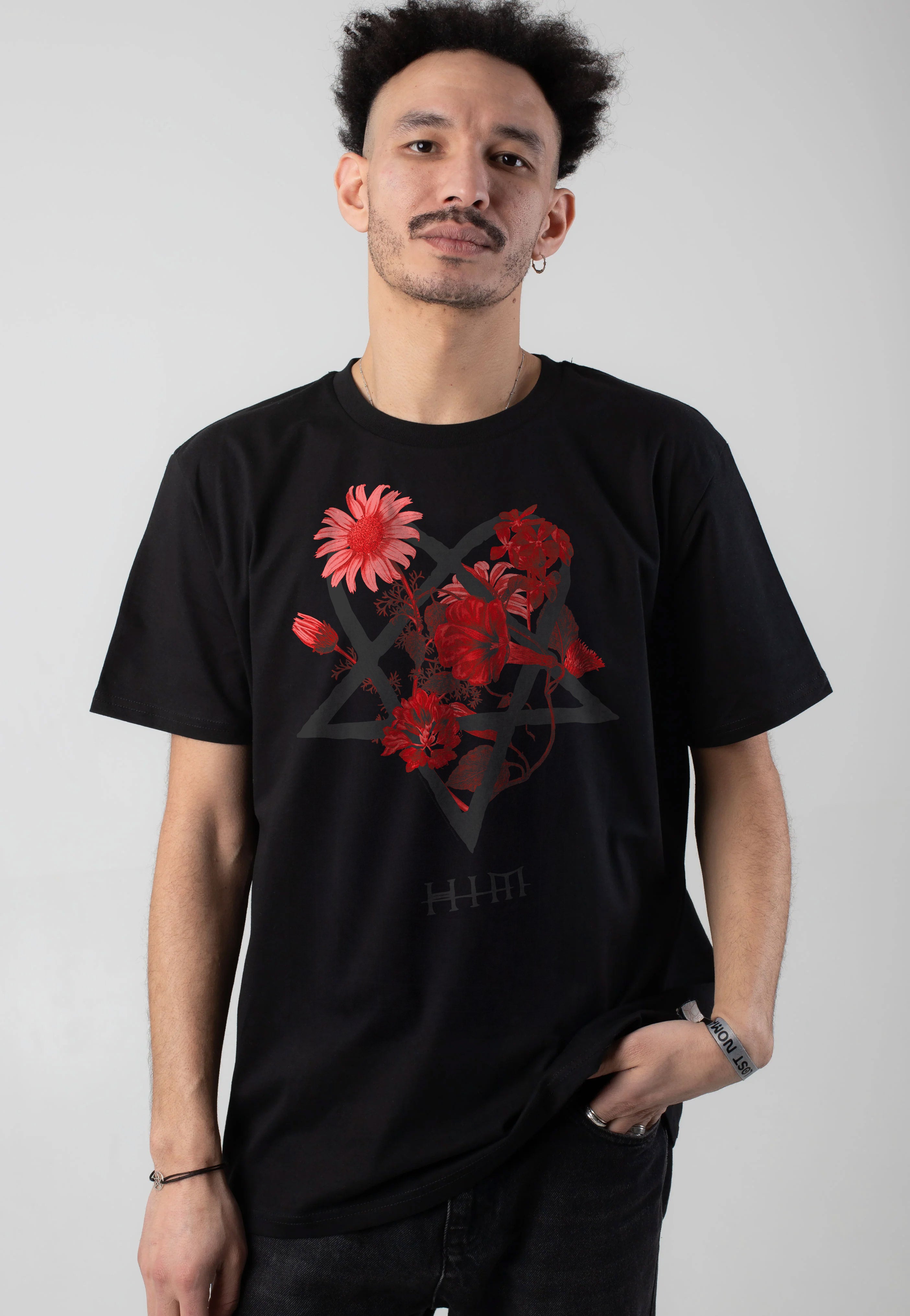 未使用 HIM Heartagram Tシャツ XL HIM Heartagram Floral - T-Shirt | Impericon