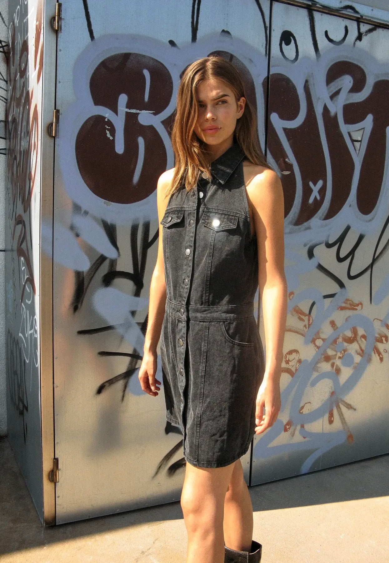 Noisy May Lardie Slim Black Denim - Dress