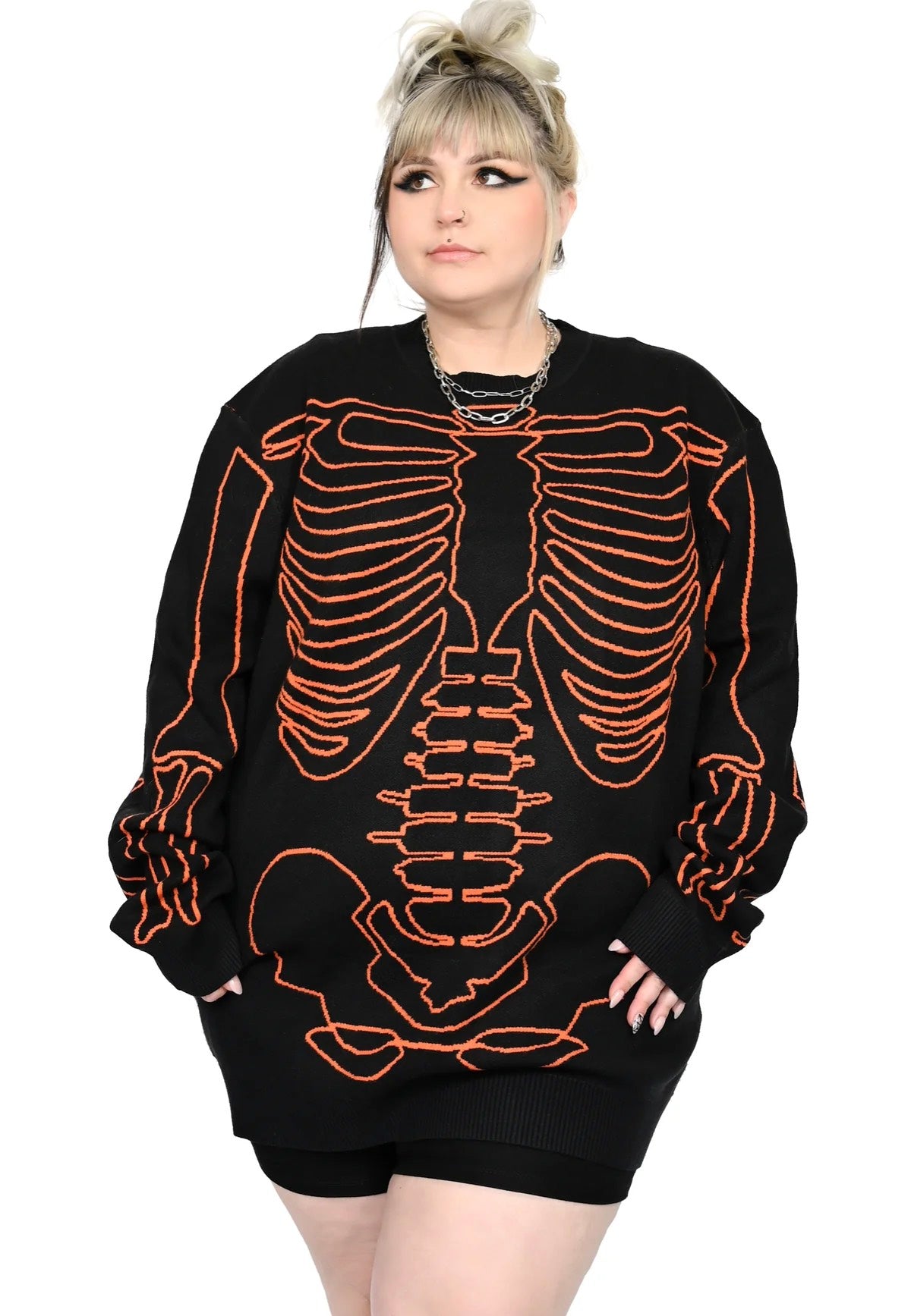 Foxblood - All Bones Skeleton Black/Orange - Dress - Black - XS/S