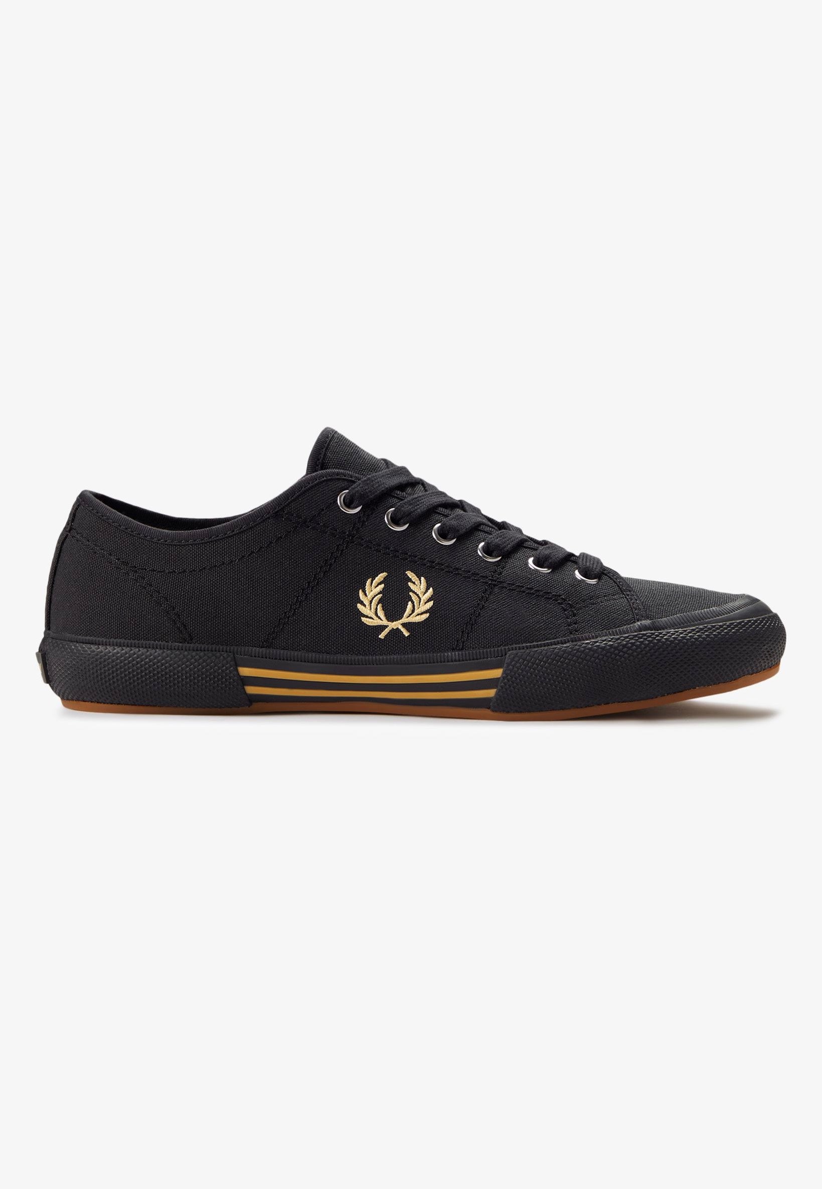 Fred Perry B708 Vintage Tennis Canvas Black/Champagne - Shoes