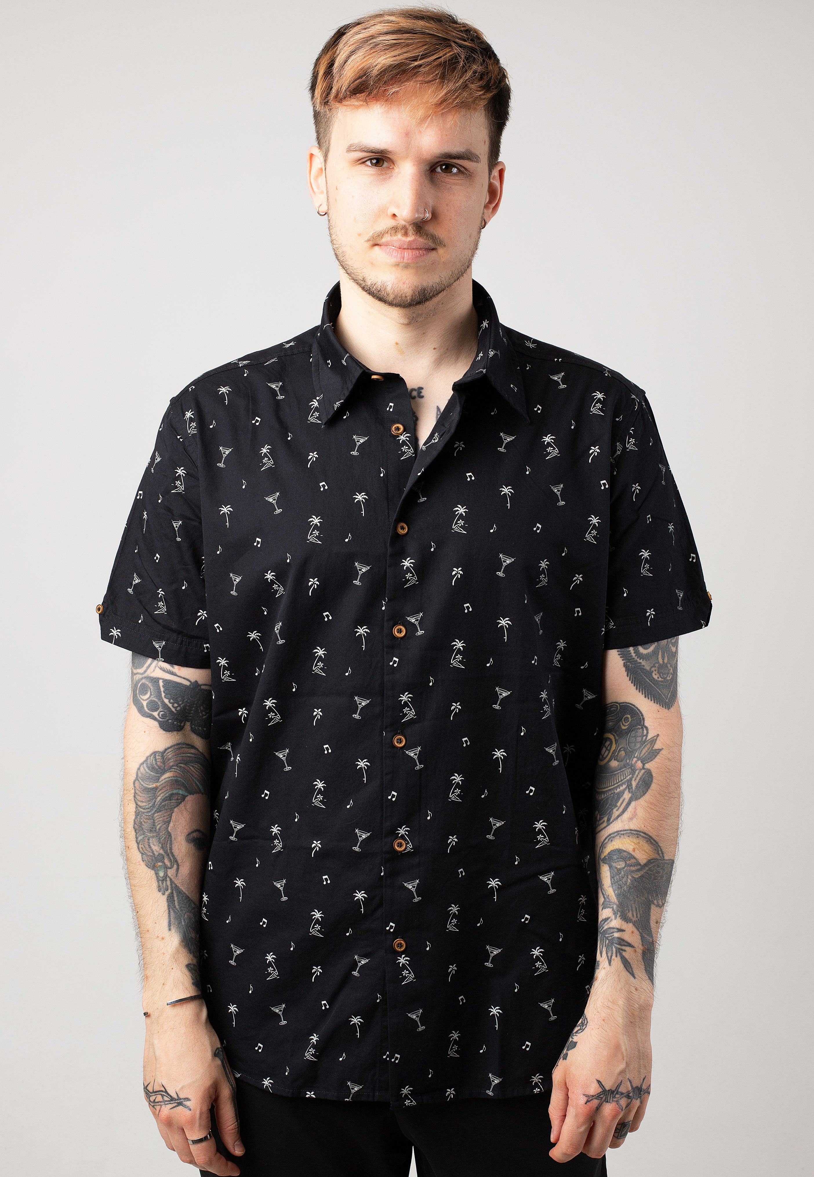 ben sherman shirt dress Ben Sherman - Scattered Print Black - Shirt - Black - L