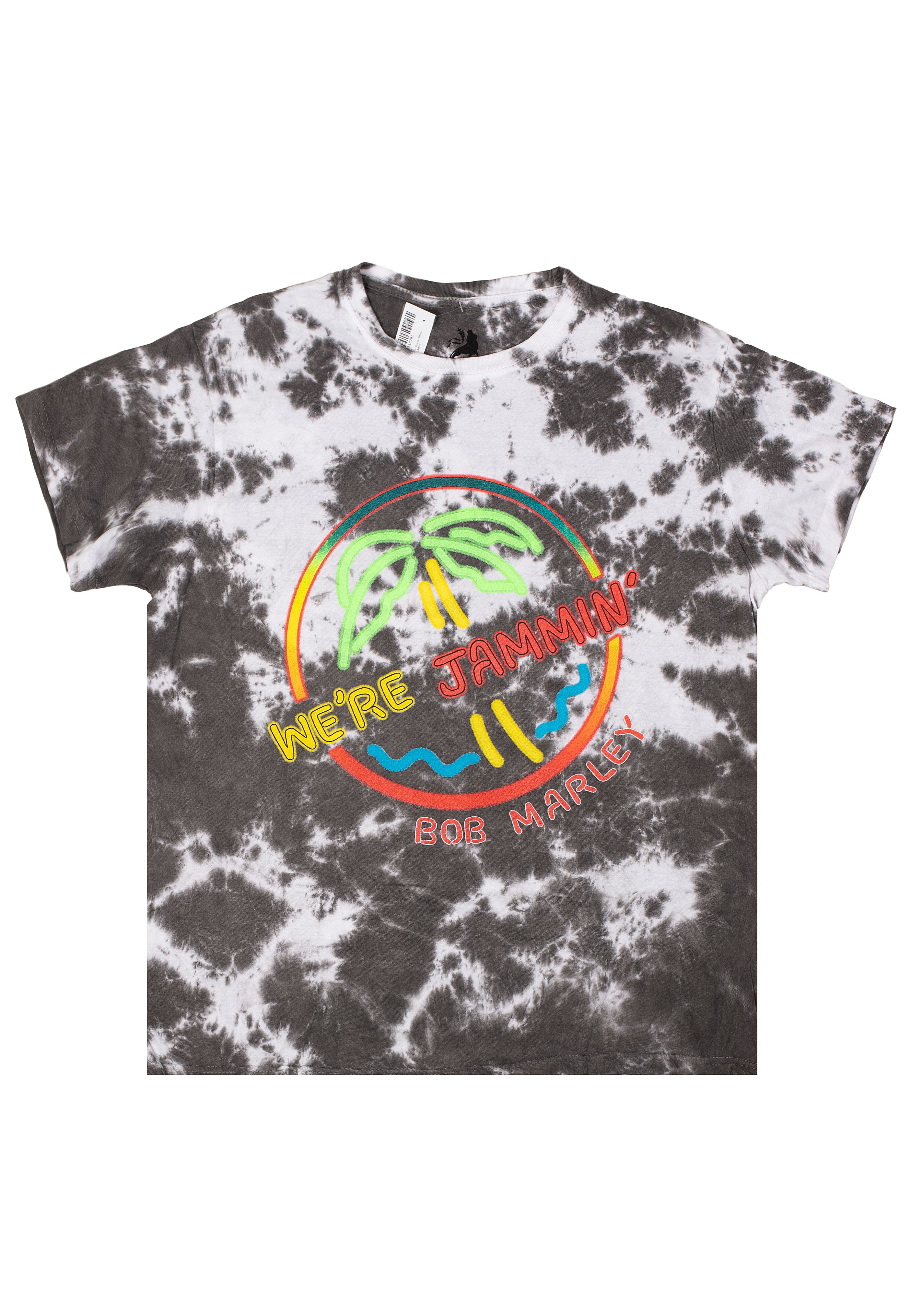 Bob Marley Neon Sign Dip Dye On White - T-Shirt | Impericon