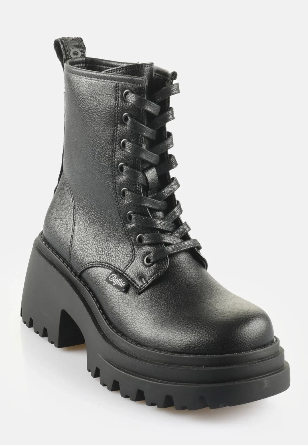 Buffalo Braver Lace Up Vegan Nappa Black - Girl Shoes | Impericon