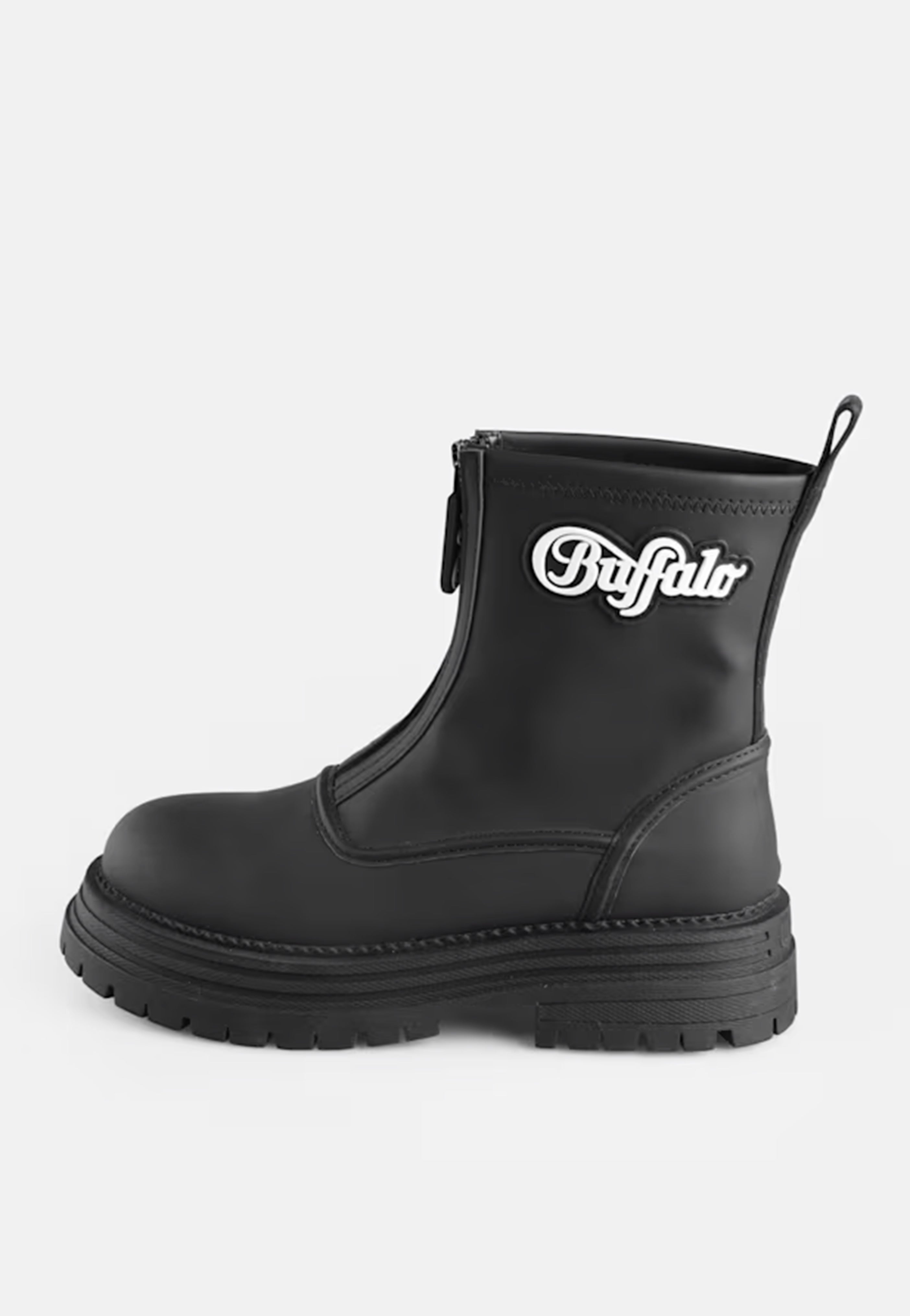Buffalo Lennox Rain Zip Vegan Rubber Nappa Black - Girl Shoes