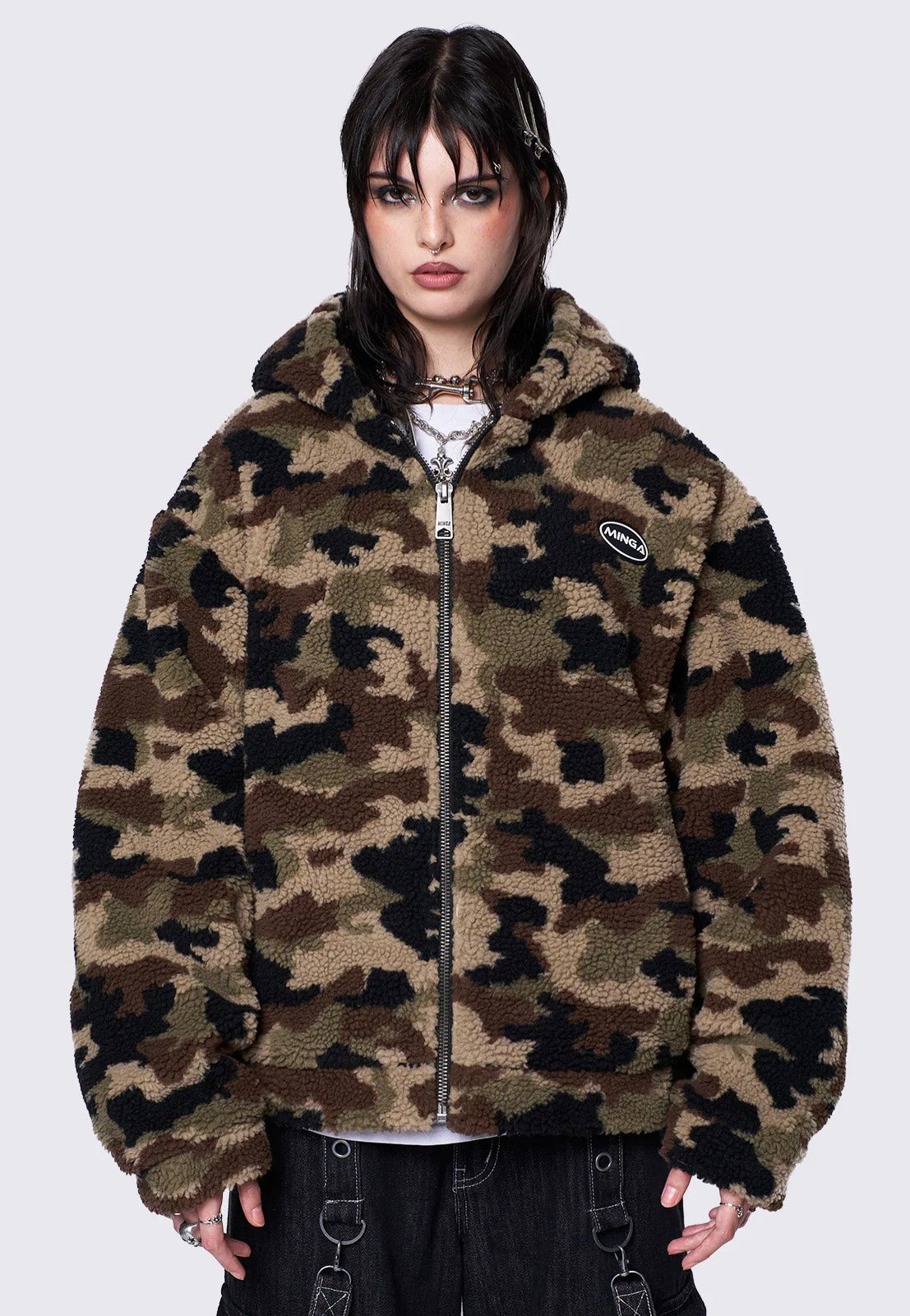 Minga London - Camo Fleece Zip Up Hooded - Jacket | Impericon