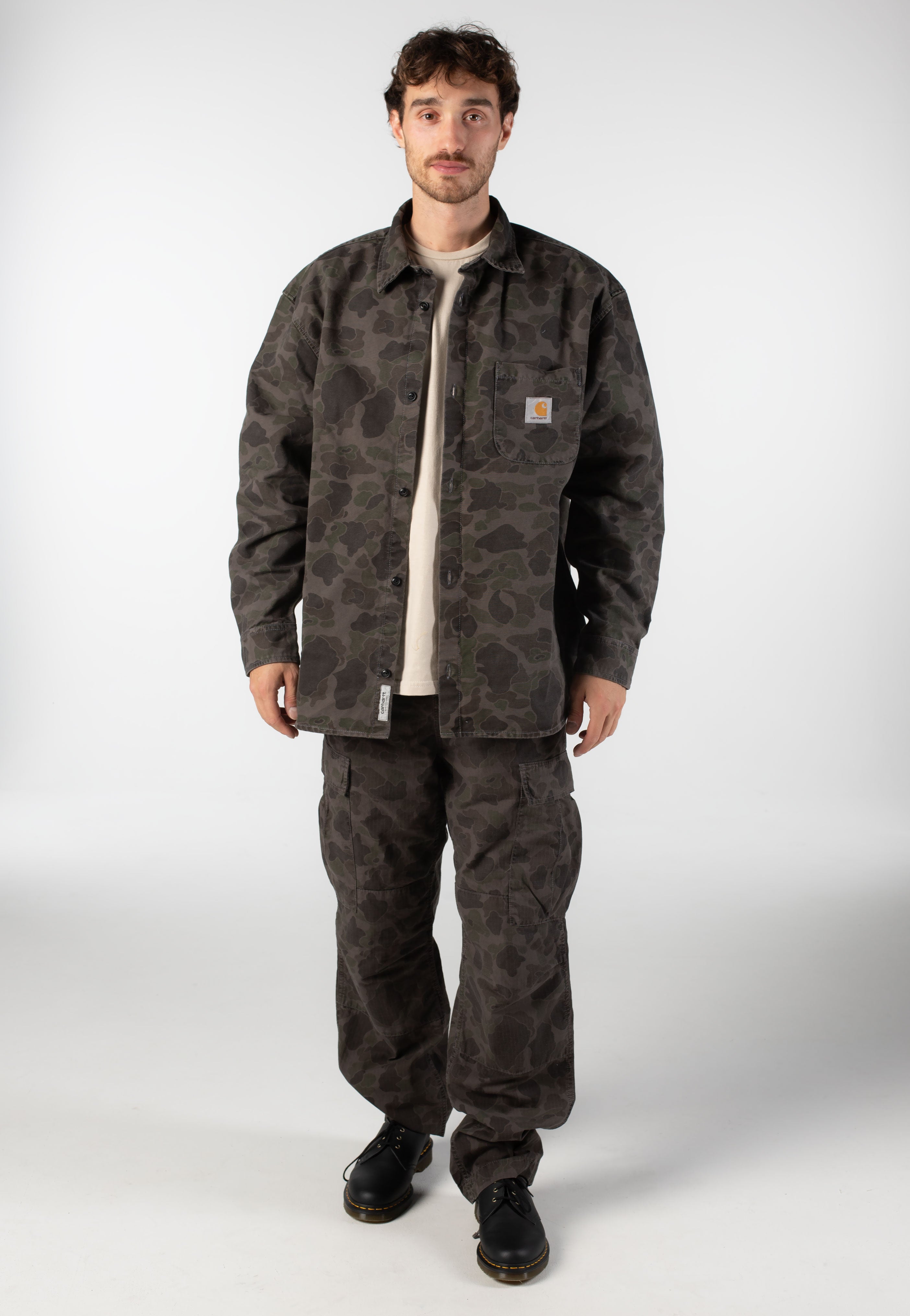 Carhartt WIP Duck Garment Dyed Camo Duck Green/Porphyry - Shirt 