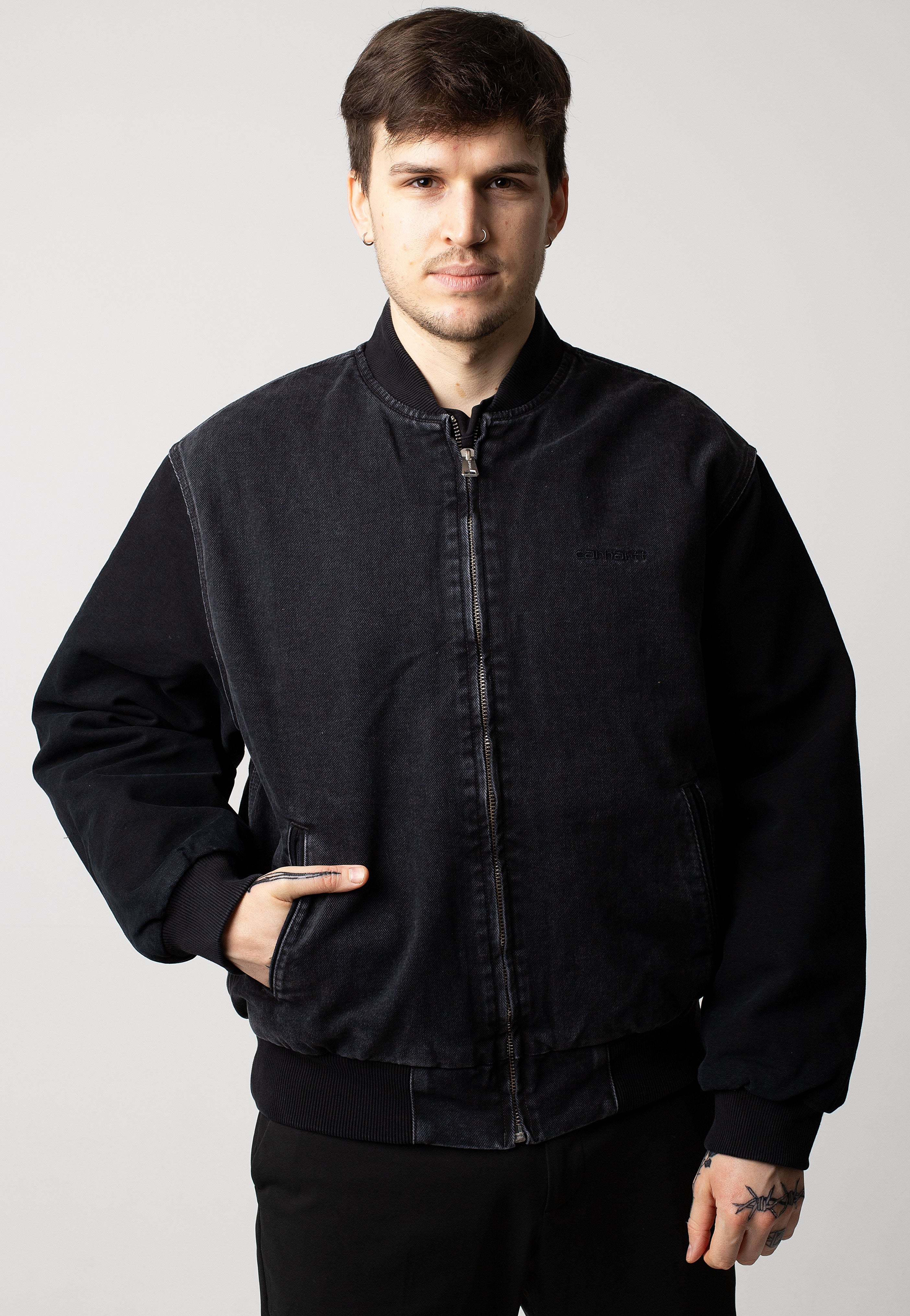 ジャケット・アウター 900 DENHAM APEX BOMBER Washed Black Sz S Acne Studios - Washed bomber jacket - Dark brown