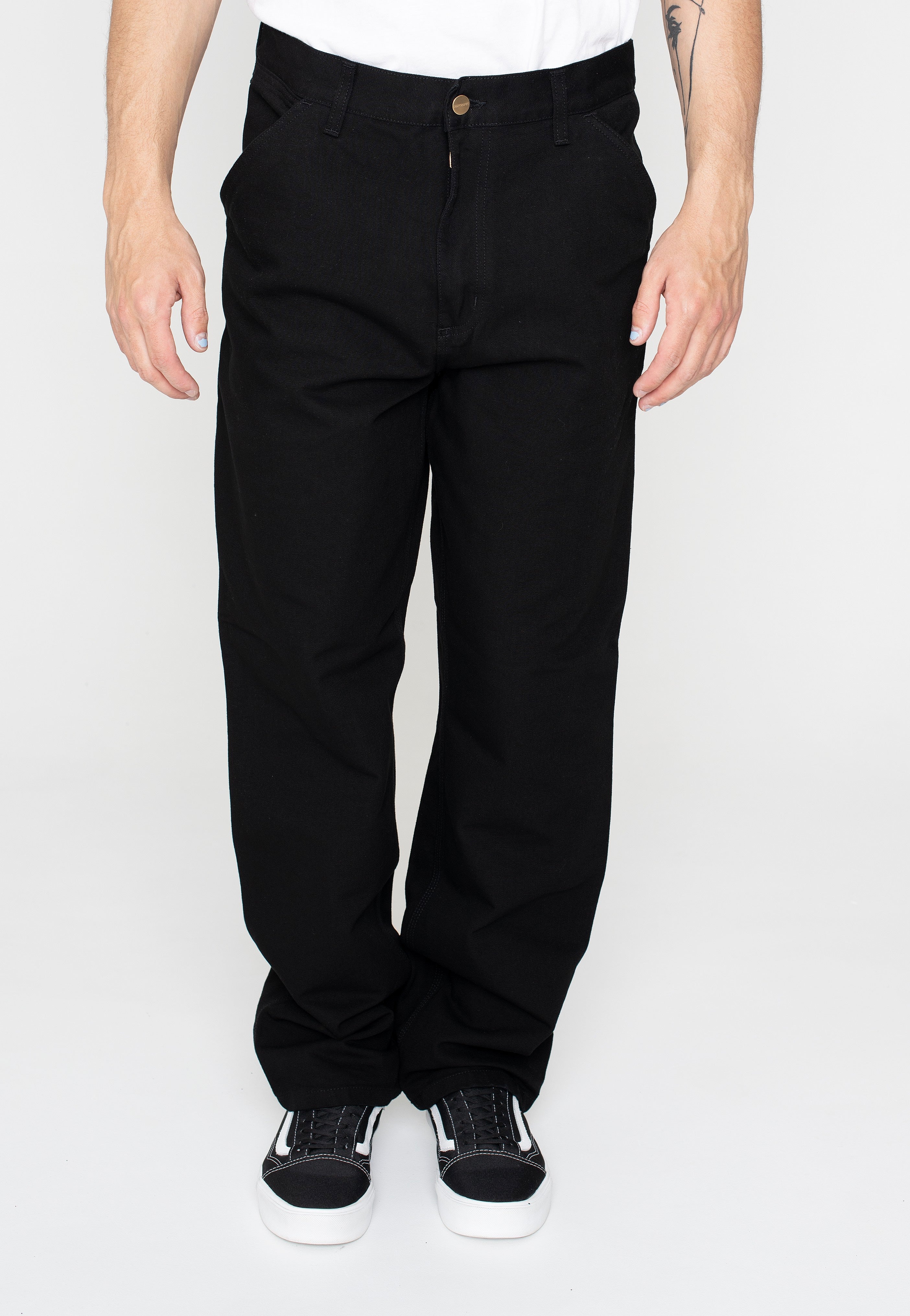 Carhartt WIP Single Knee Rinsed Black - Pants | Impericon