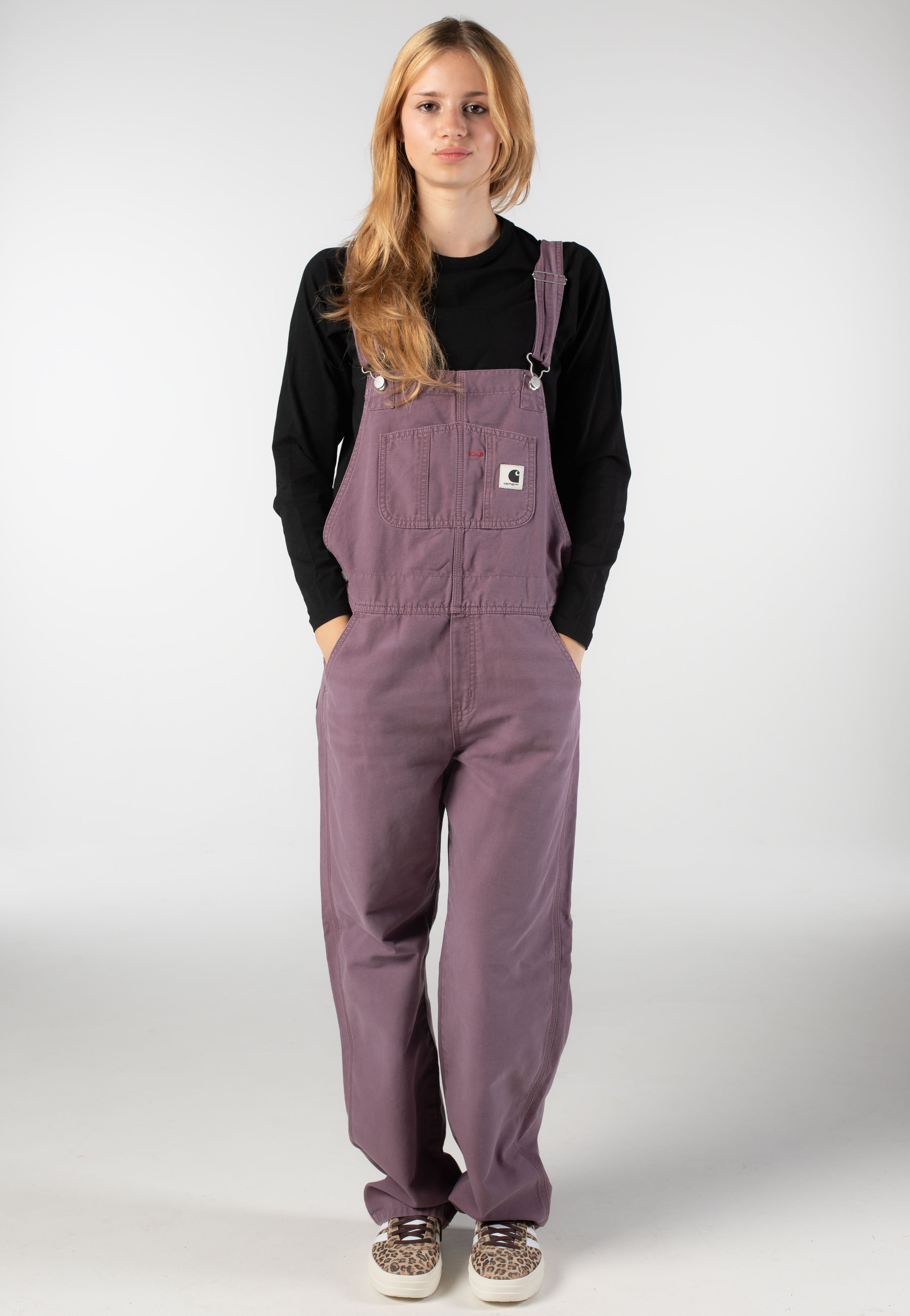 Carhartt WIP - W' Bib Overall Straight Stone Canvas Phlox - Pants