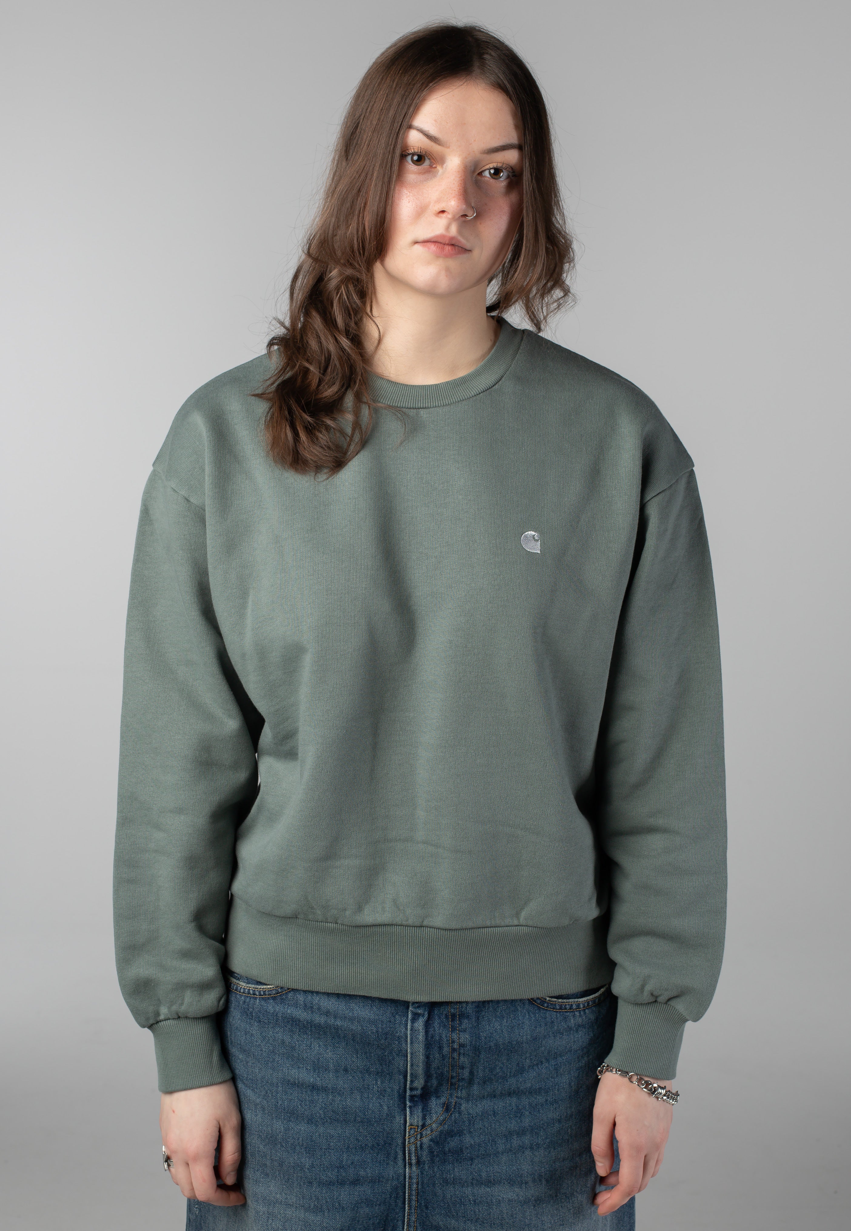 women's carhartt sweater dress W' Casey Velvet Green/Silver Flirty Flowy Chiffon Strapless blend fleece with a booties Color:Black / Silver