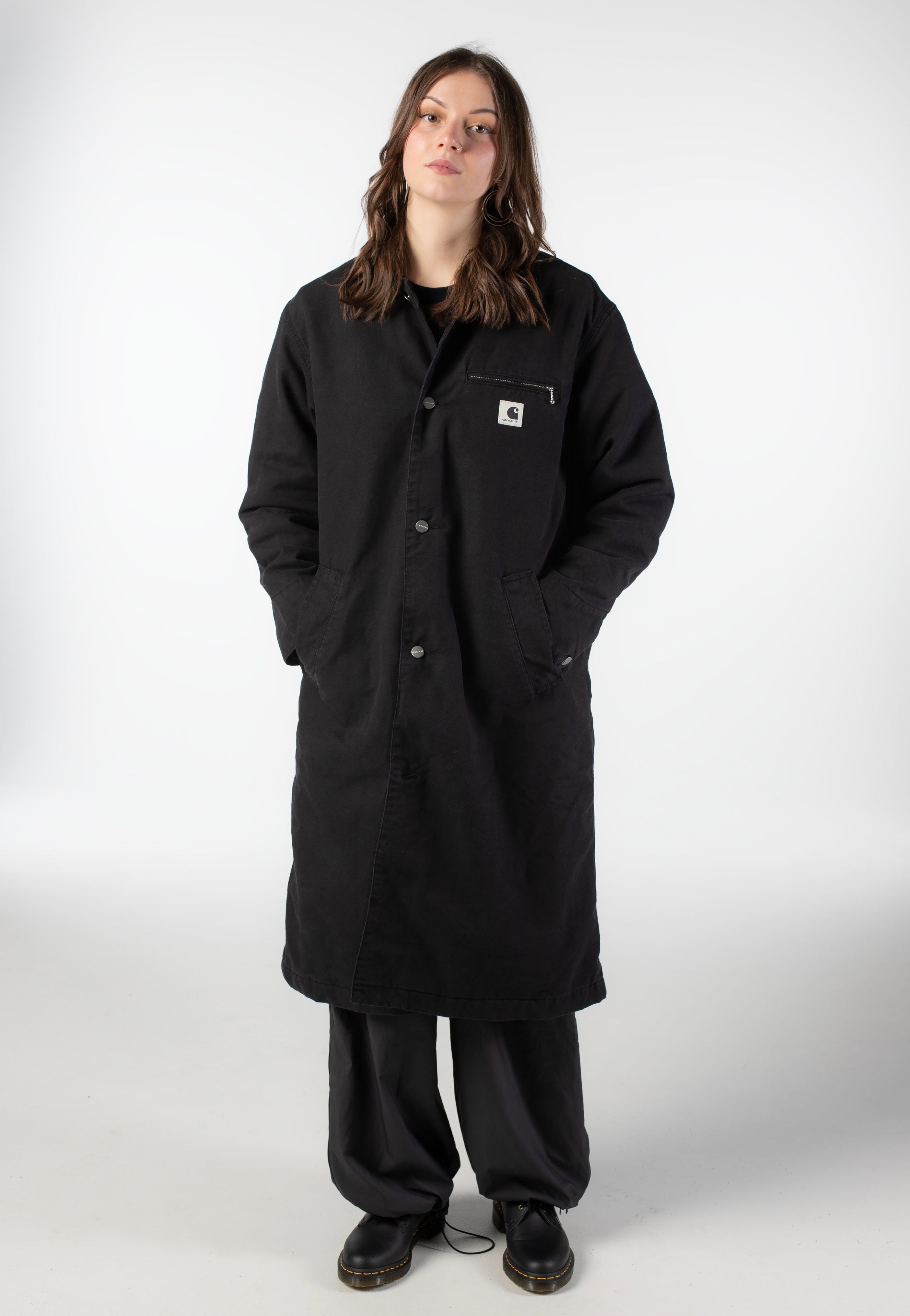 Carhartt ブラック ミリタリーコート Amazon.com: Carhartt Men's Firm Duck Traditional Coat, Black