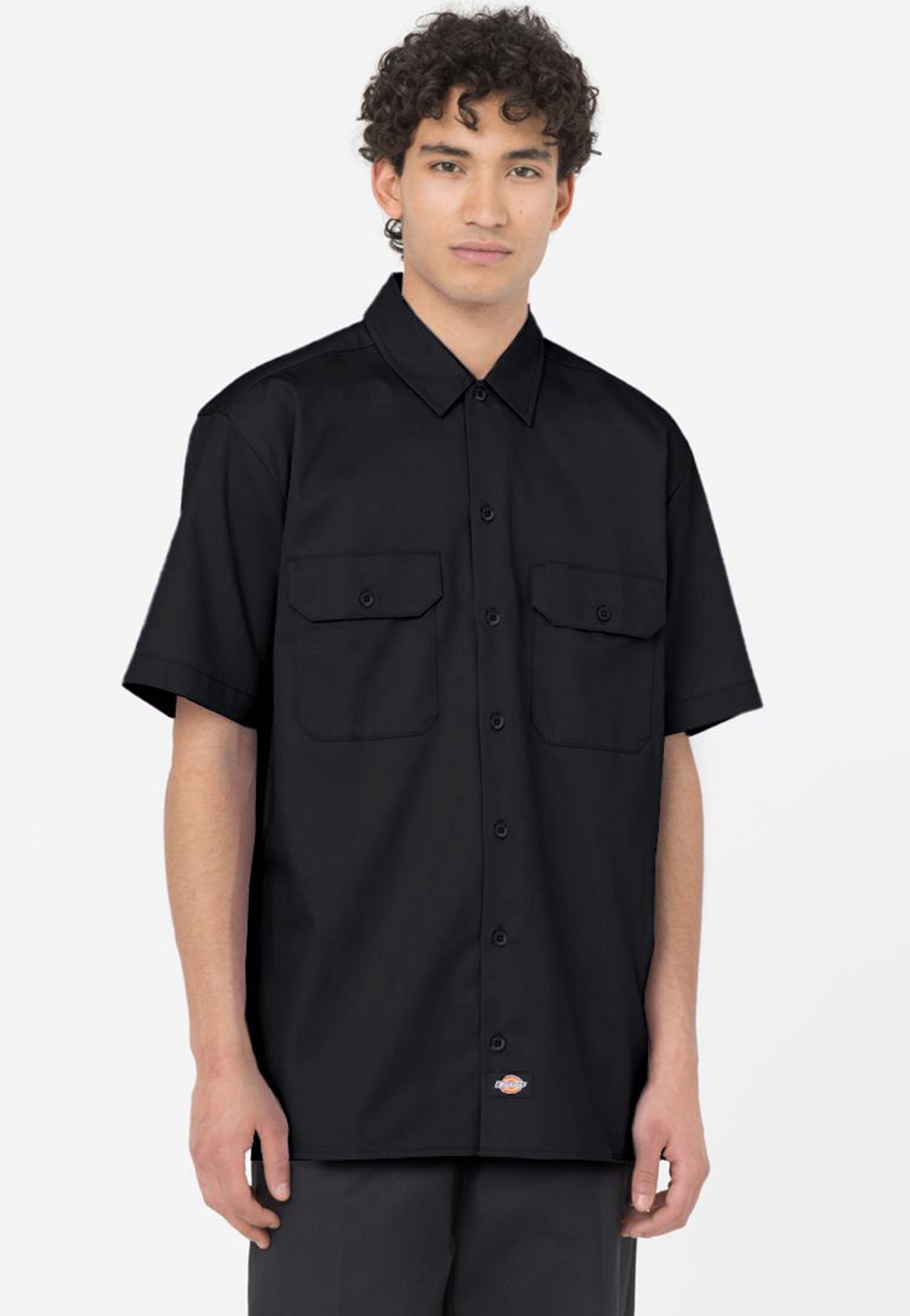 black dickies dress shirt Men's Short Sleeve Work Shirt