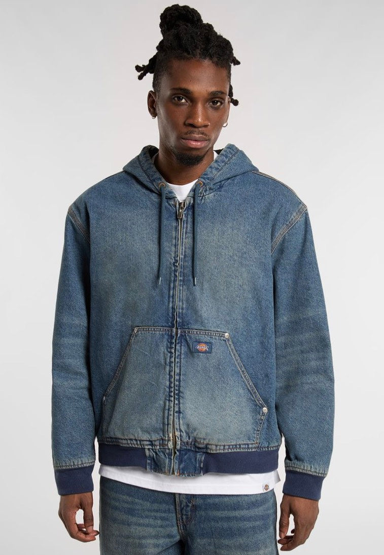 Dickies - Hilham Hooded Khaki Tinted Blue - Jeans Jacket | Impericon