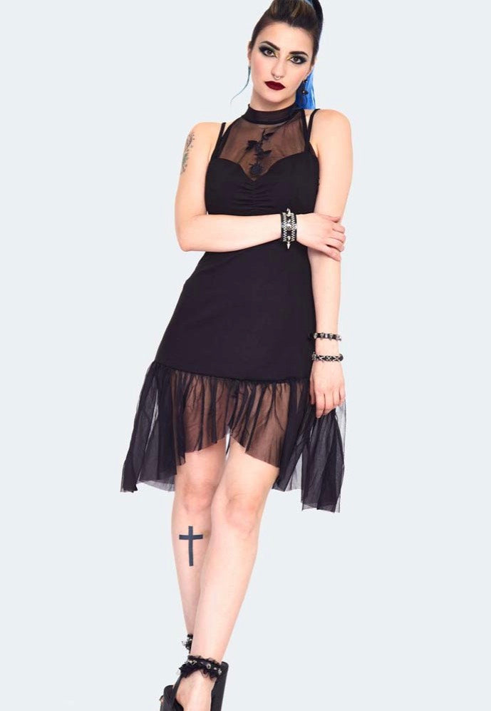 green emerald velvet dress Noir Rose Embroidered Vintage Black Dress