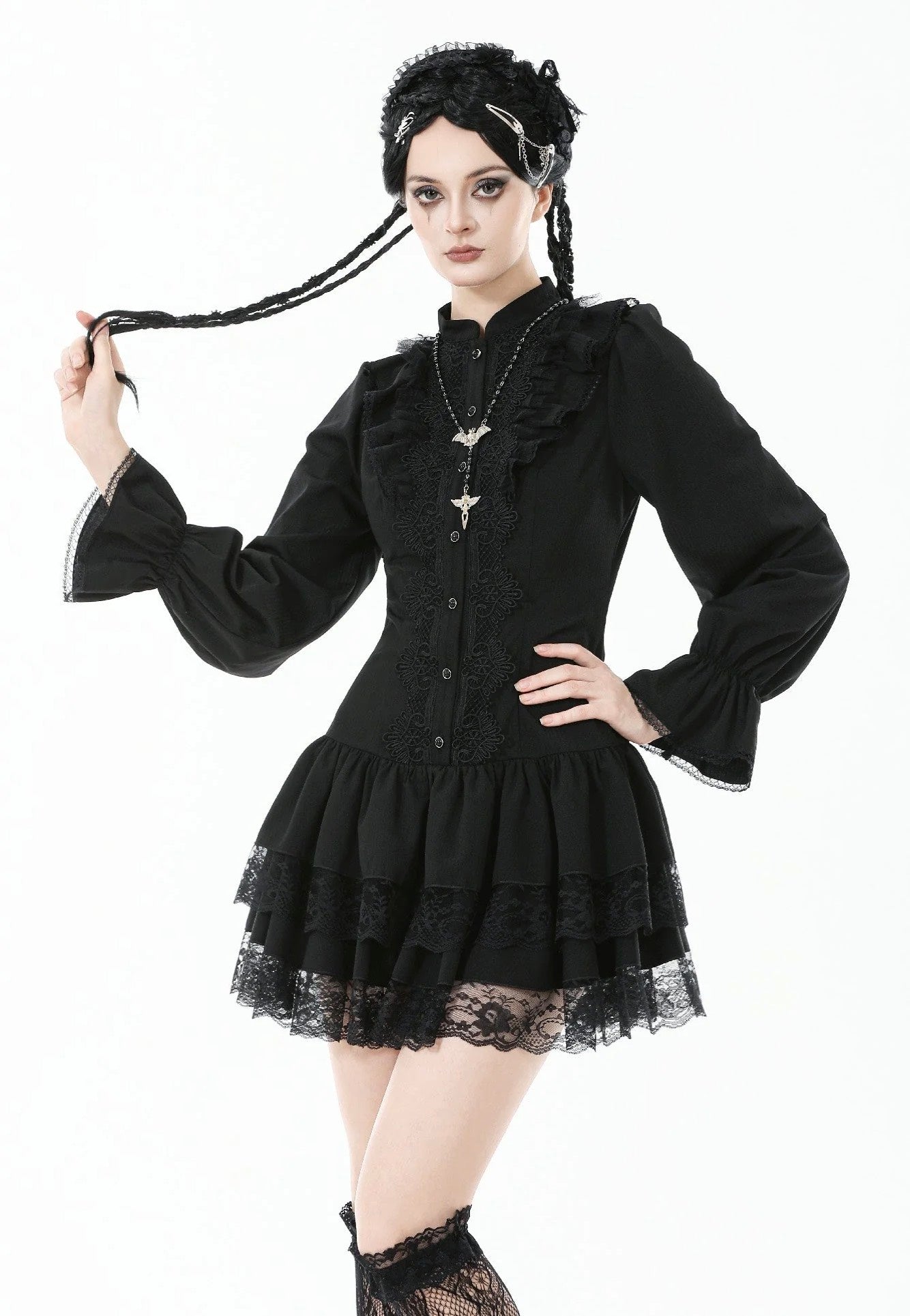 Lolita Dark Gothic Low-Waist - Dress - Black - L