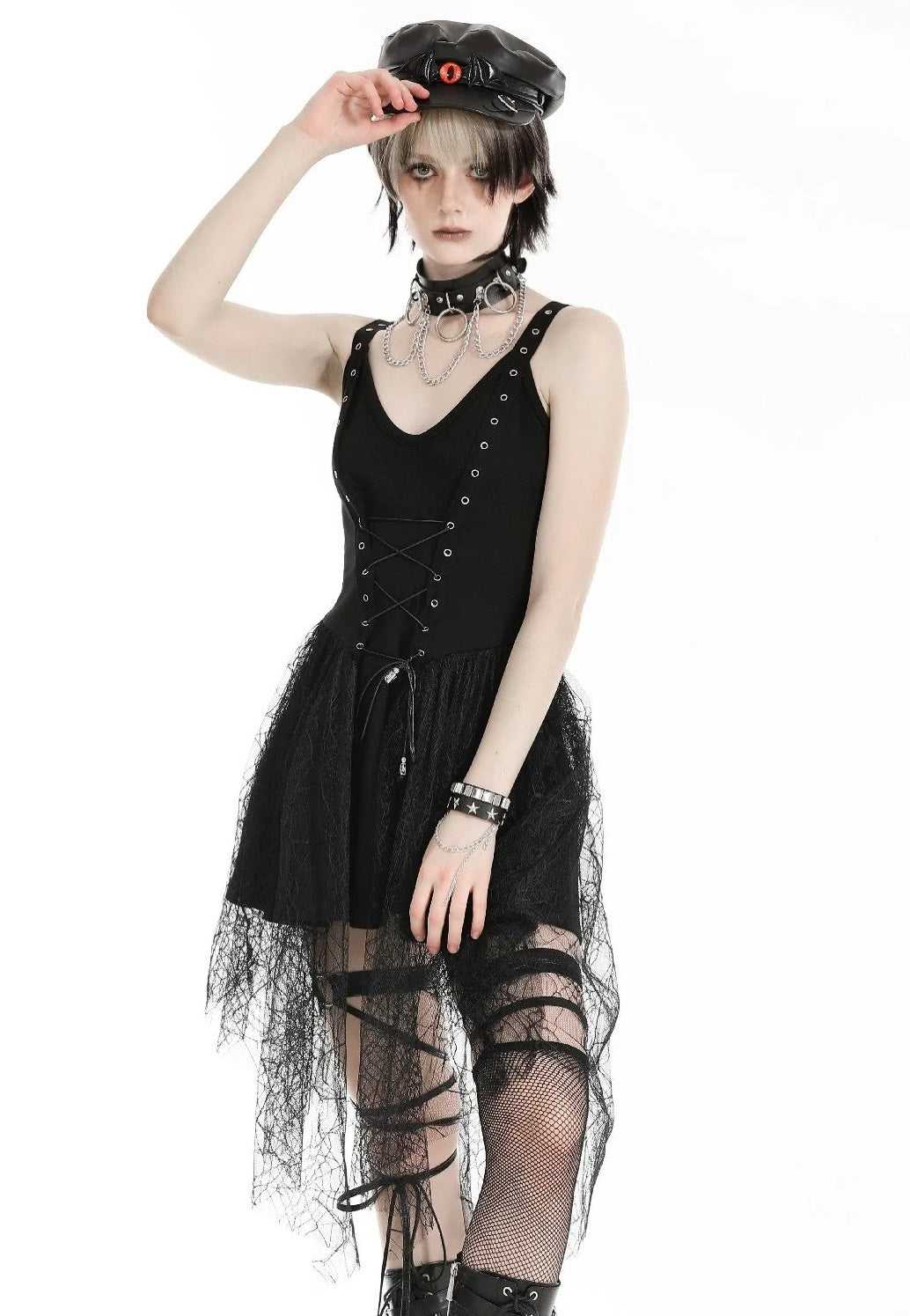 chinese dress ladies Viola Spiderweb Dress in Black