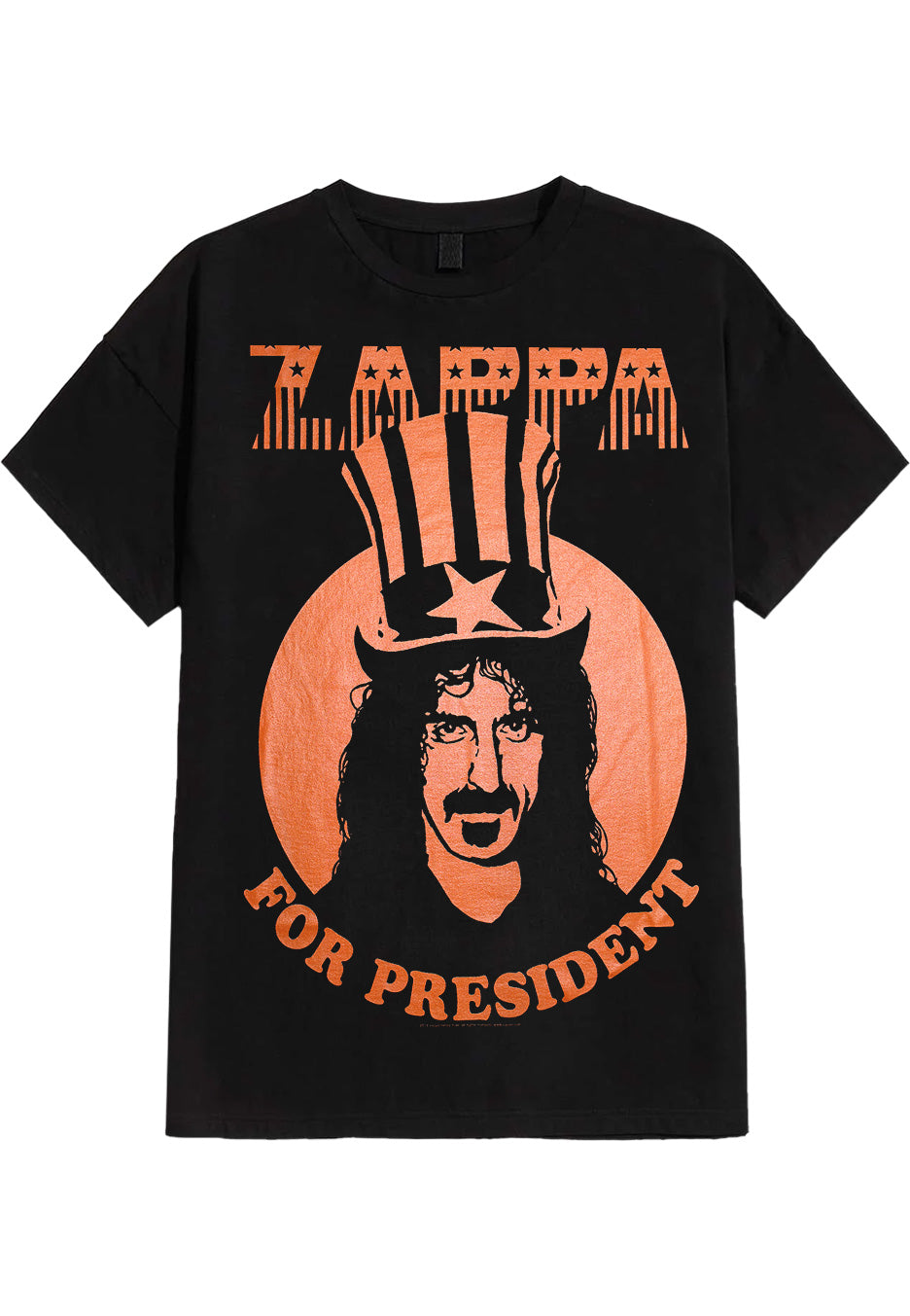 T-shirt Frank Zappa Pour Homme - Coupe Régulière, Manches Courtes, Couleur Charbon