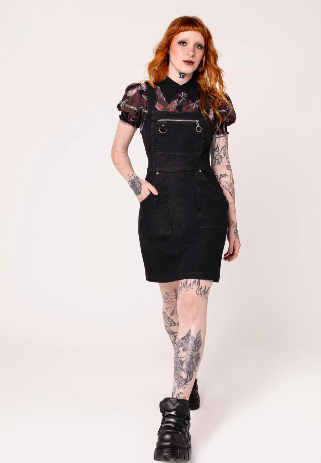 Hell Bunny Raye 50's Swing Dress Grey
