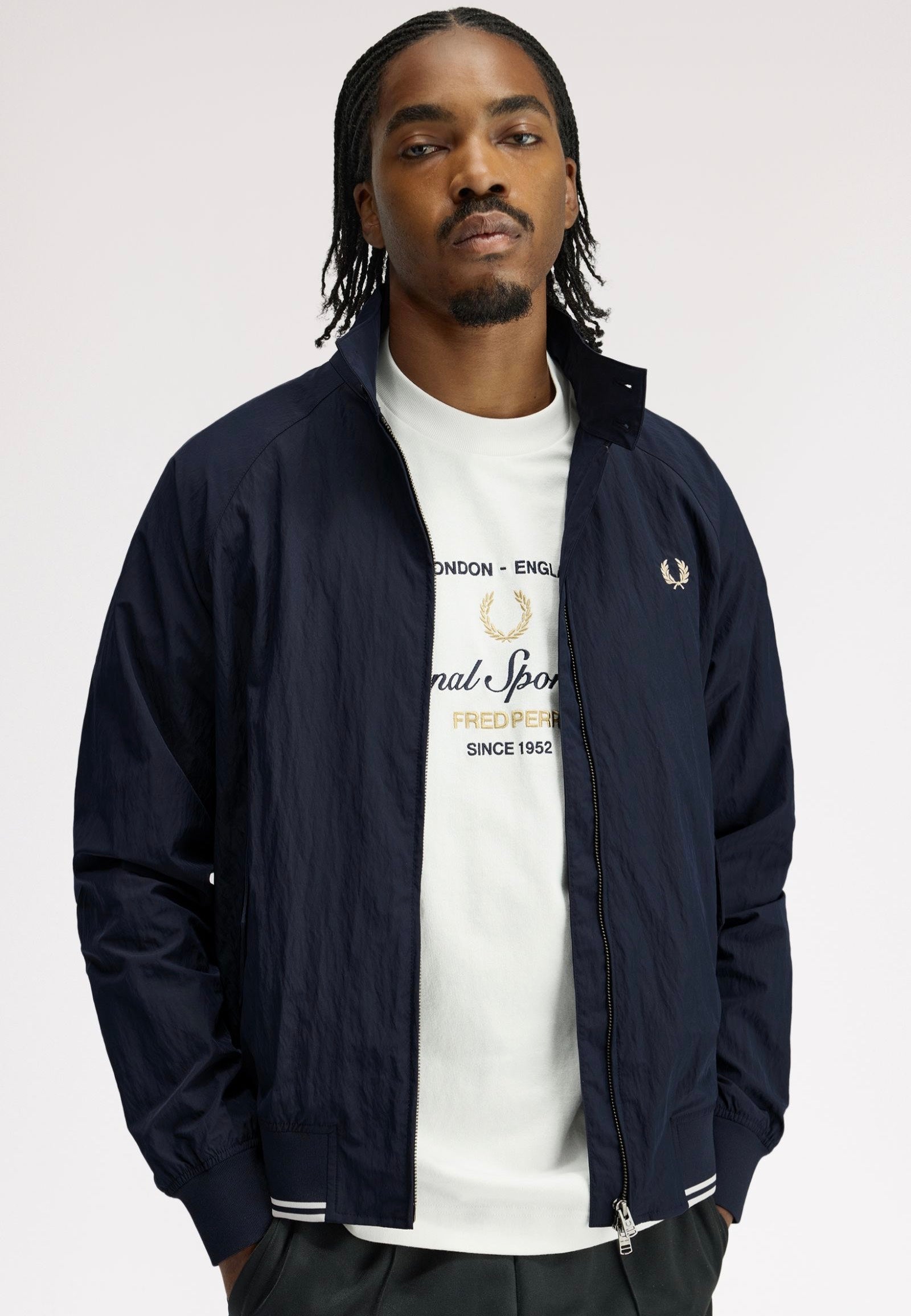 Fred Perry - Crinkle Harrington Navy - Jacket | Impericon