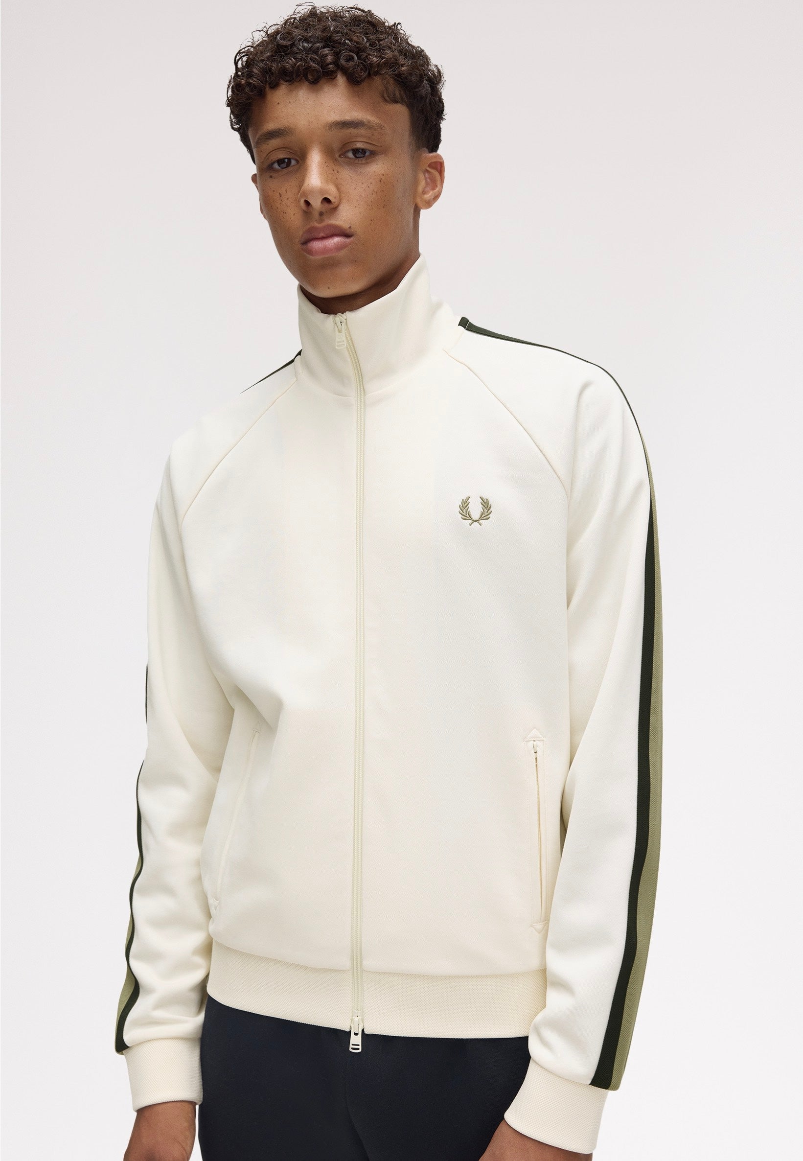 Fred Perry - Two Colour Tape Light Ecru - Track Jacket | Impericon