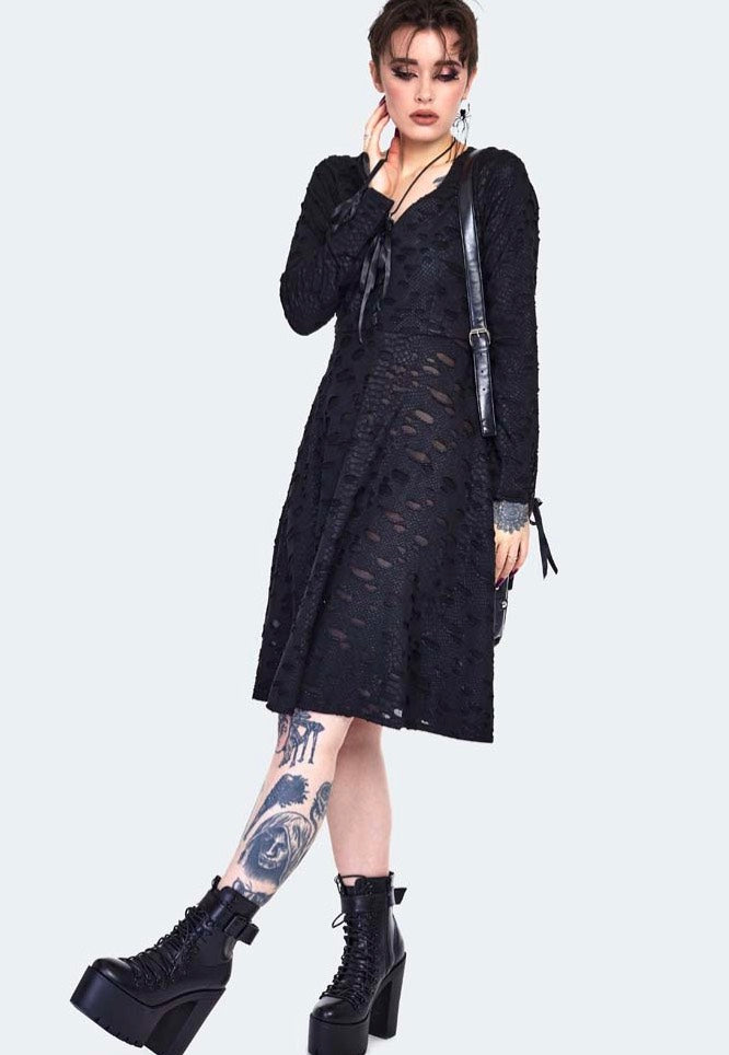 Jawbreaker - Venom Print Distressed Skater Black