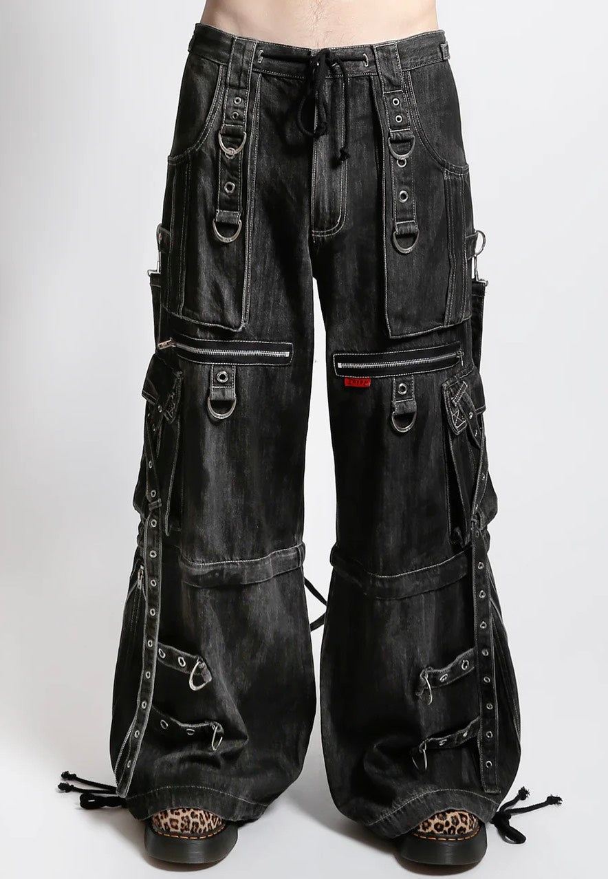 TRIPP nyc ブラックワークパンツ チェーン付き Tripp NYC - X-Strap Black Ink Wash Denim - Jeans | Impericon