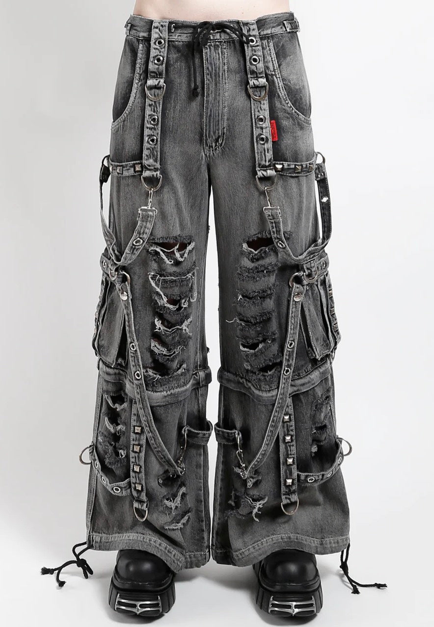 Tripp NYC Shredder Denim Full Force Pant Black Fog Wash - Jeans