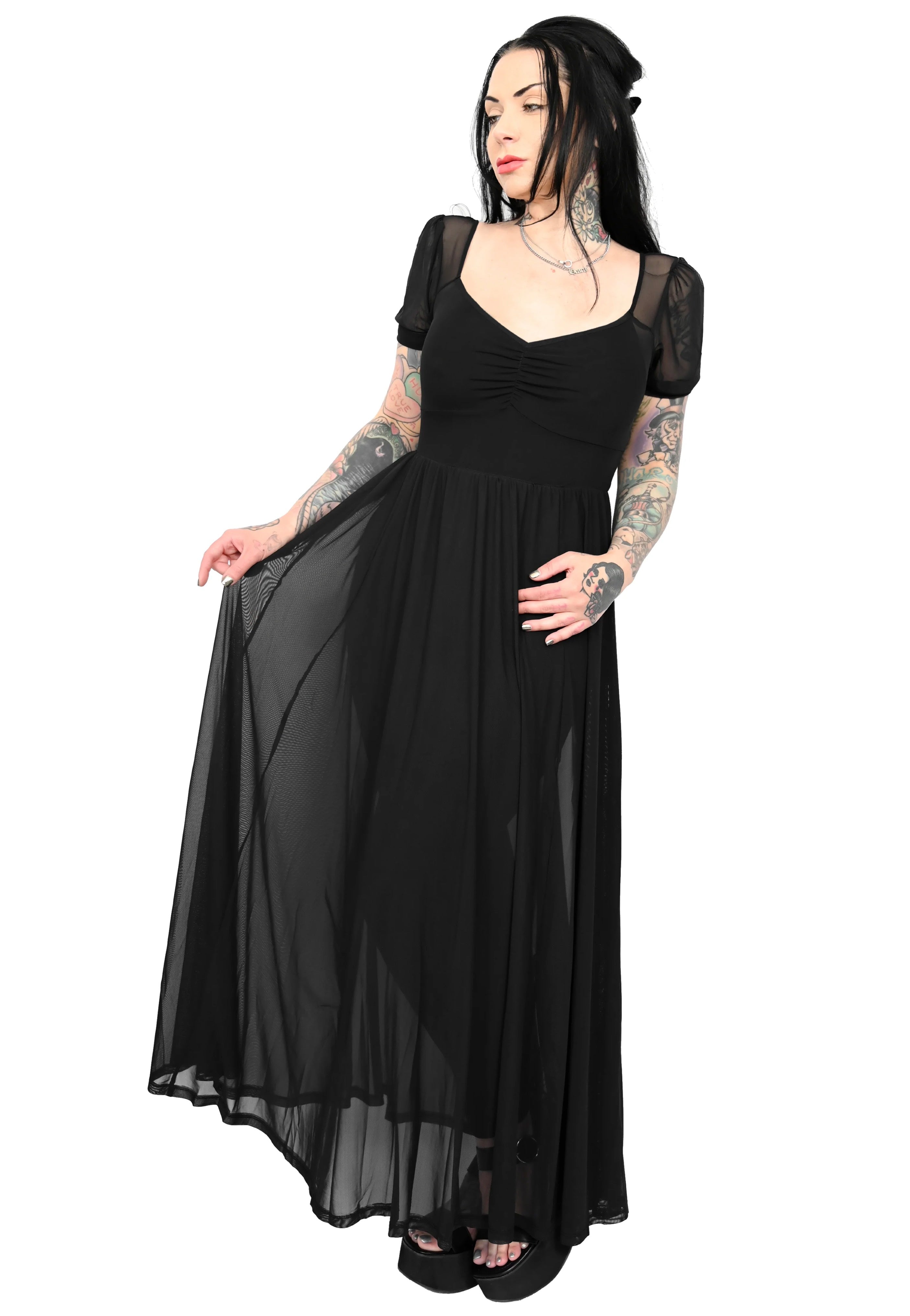 blue dress for baby girl Foxblood - Lily Mesh Maxi Black