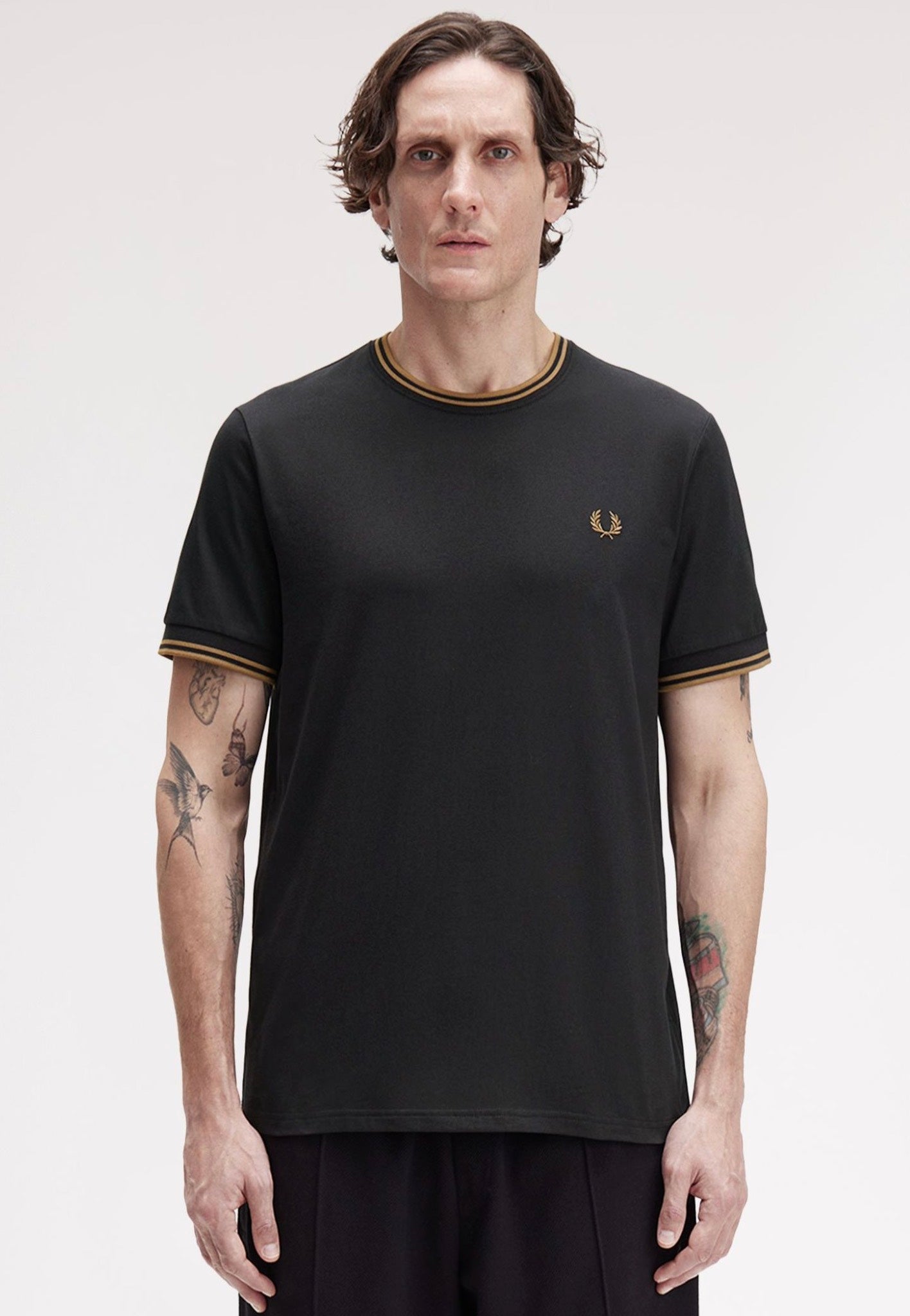 Fred Perry - Twin Tipped Black/Shadedstone - T-Shirt | Impericon