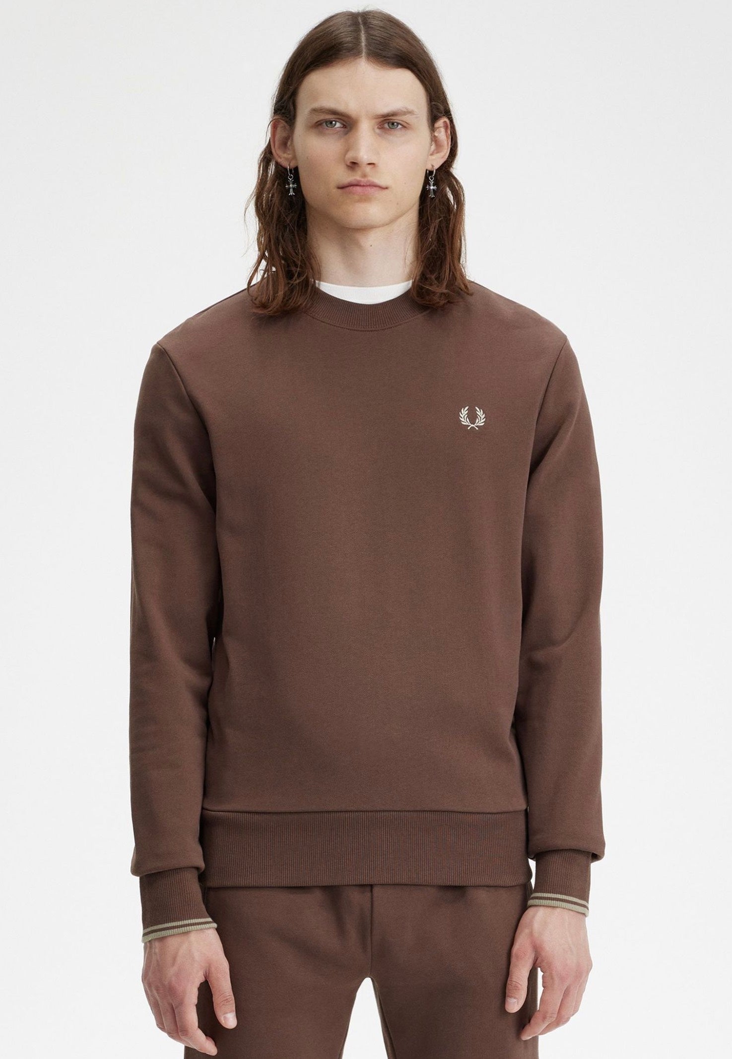 Fred Perry - Crew Neck Road Brick/Warm Grey - Sweater | Impericon