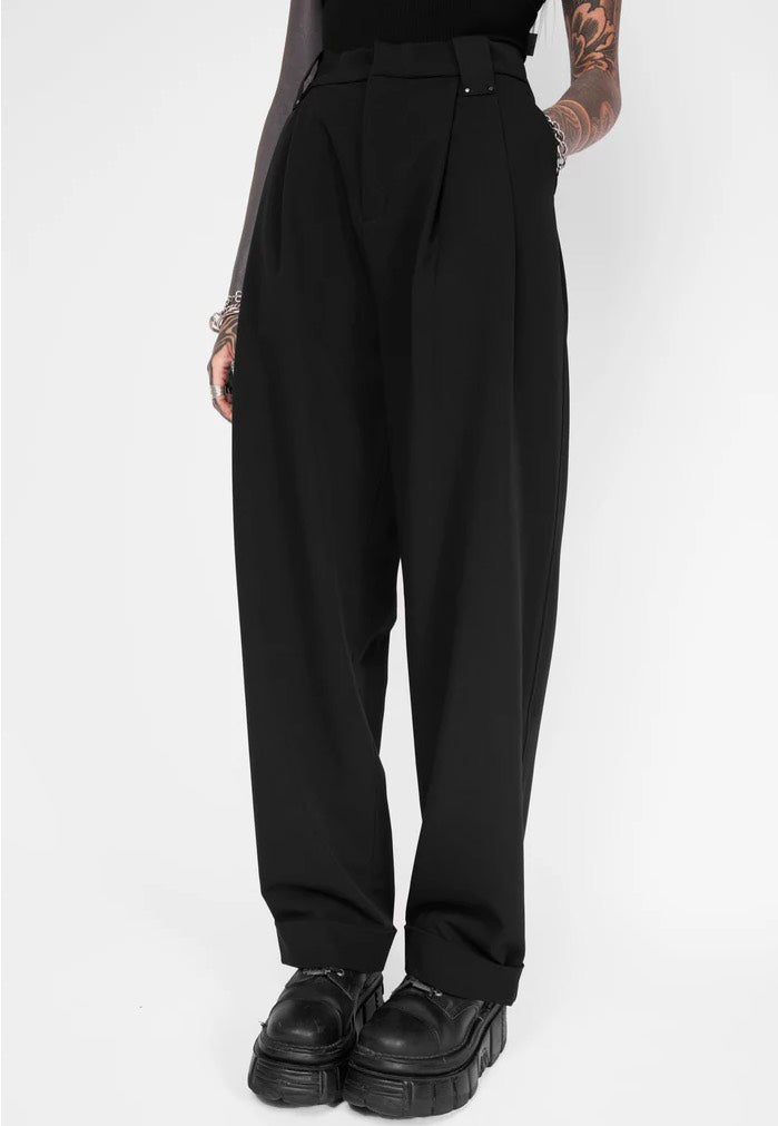 Mary Wyatt Riley Relaxed Pleated Black - Pants | Impericon