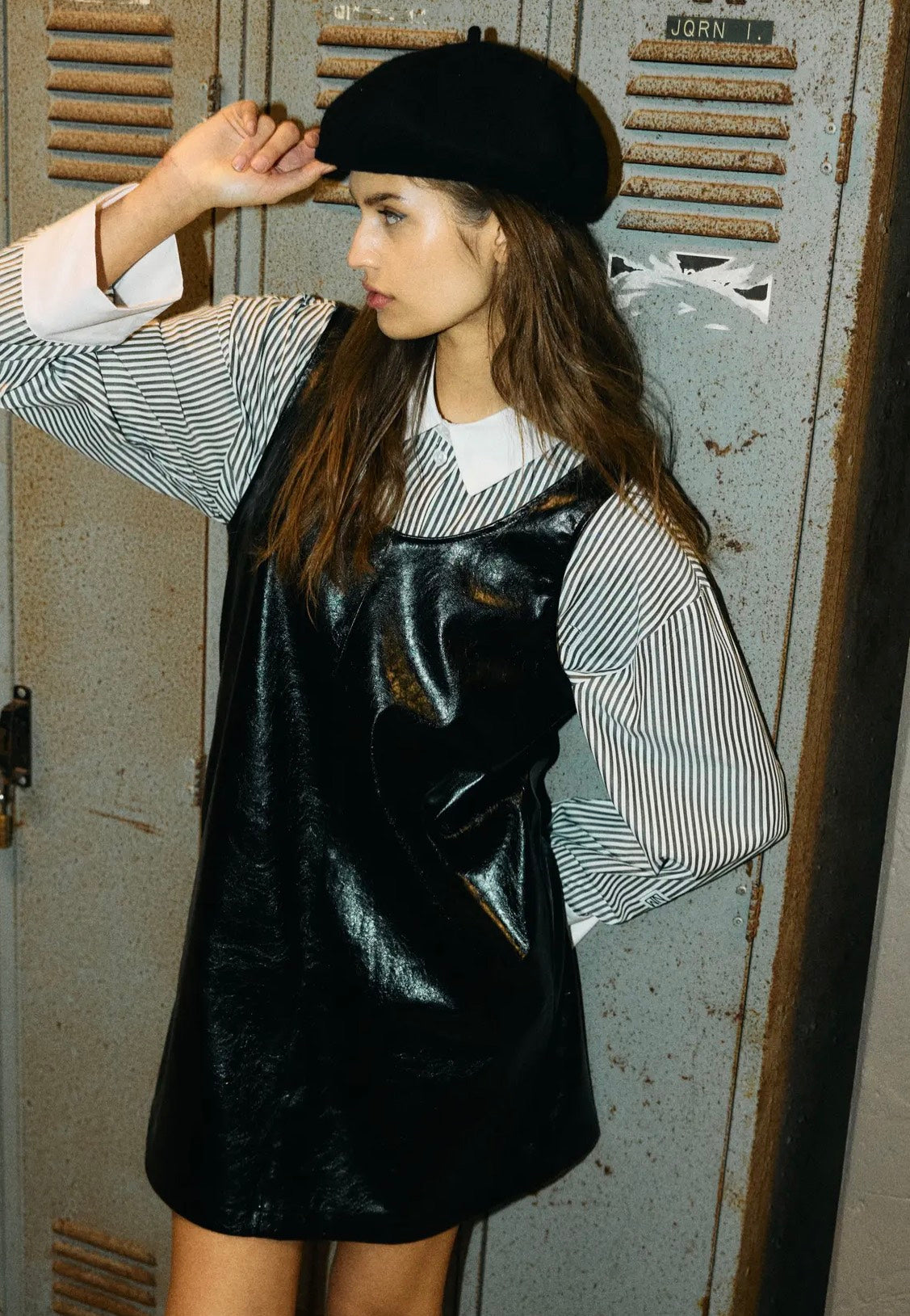 noisy may leather dress Noisy May NMANDY PU 2/4 SHIRTDRESS - Shirt dress - black