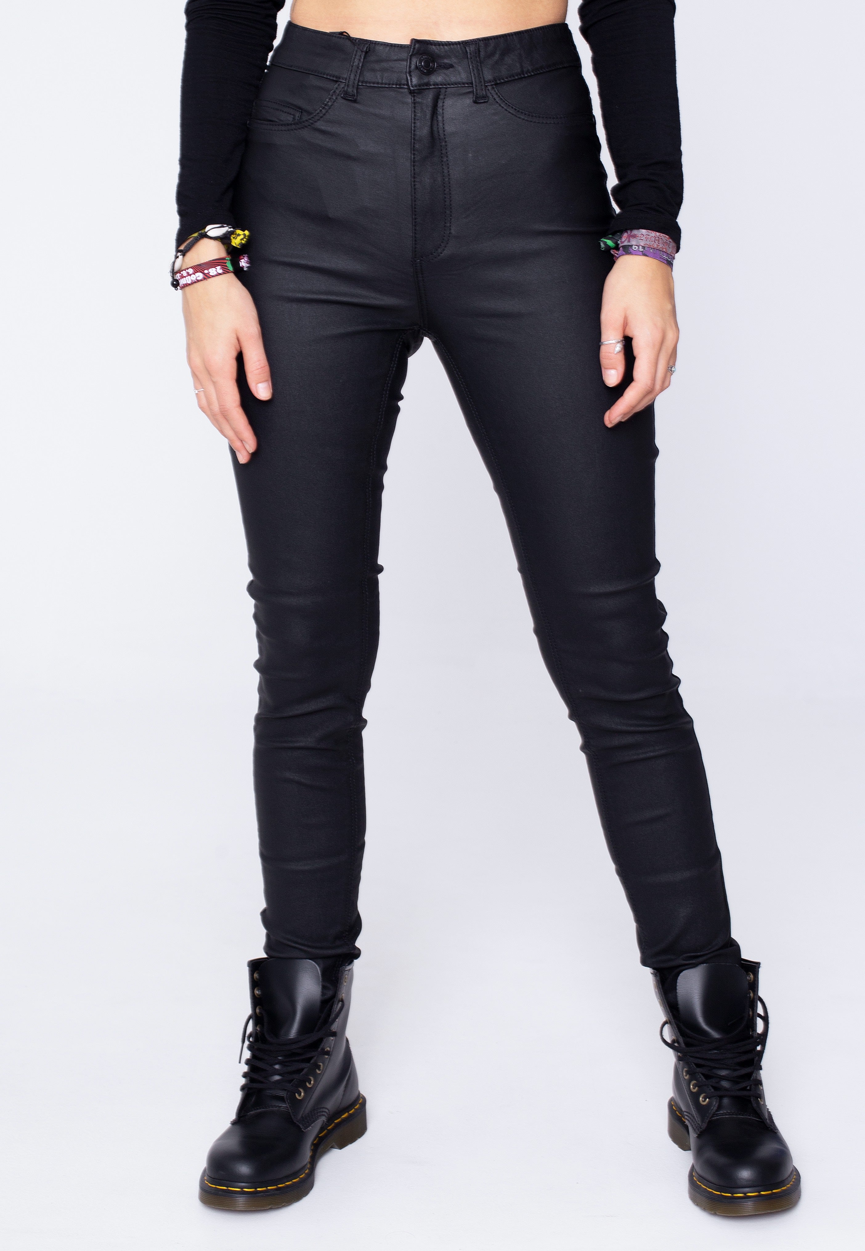 Noisy May Callie Skinny Coated Black Jeggings Impericon