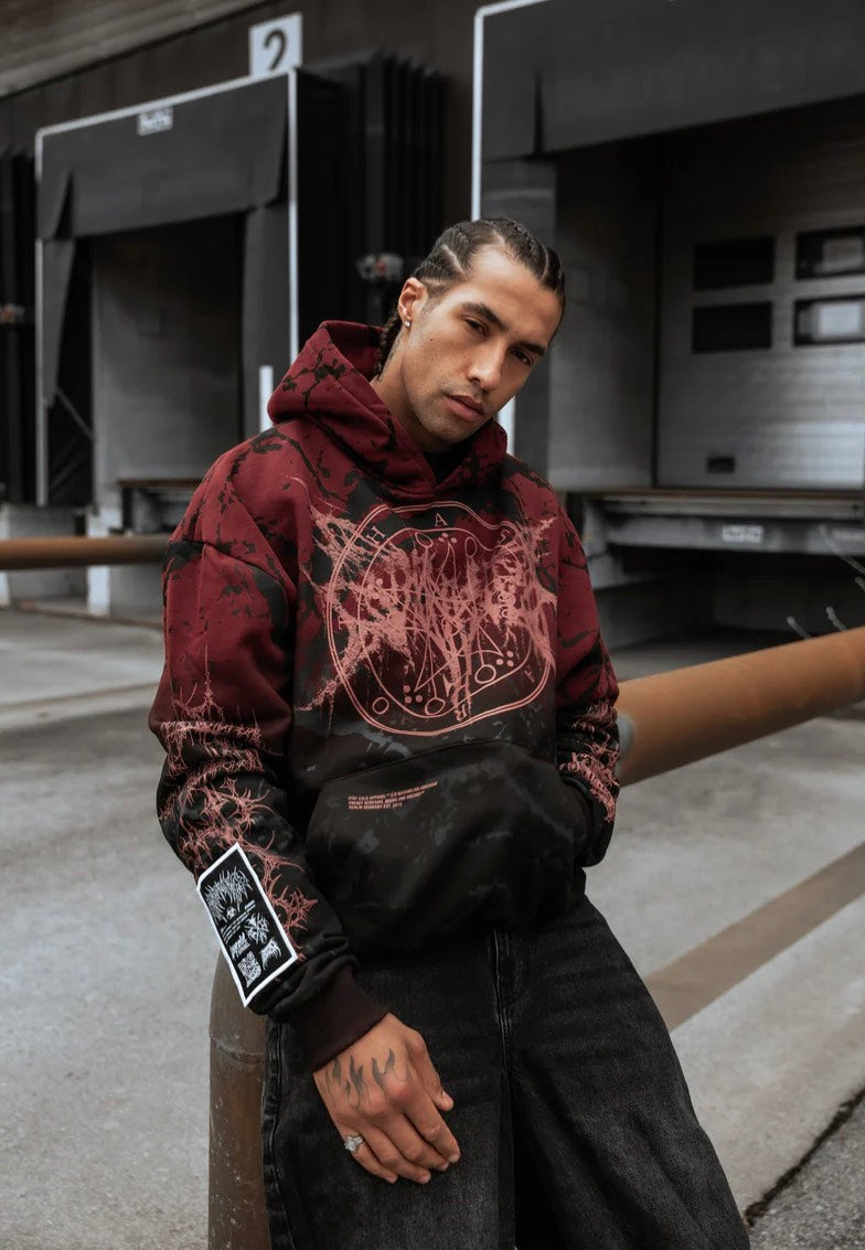 Stay Cold Apparel Oathbound Heavy Oversized Black/Red - Hoodie