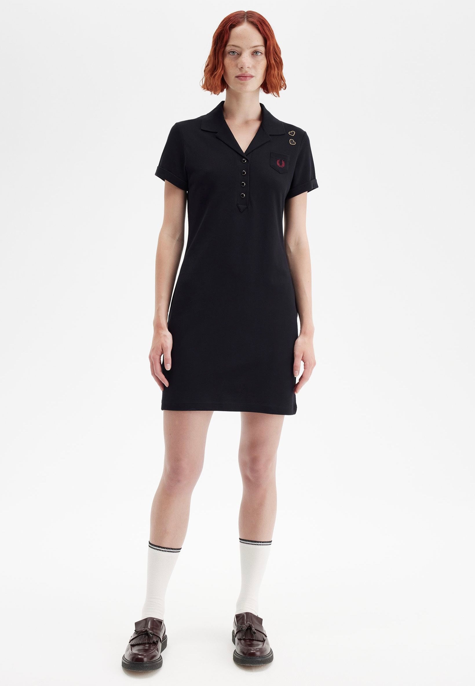 Fred Perry x Amy Winehouse Pocket Detail Pique Black Vestido