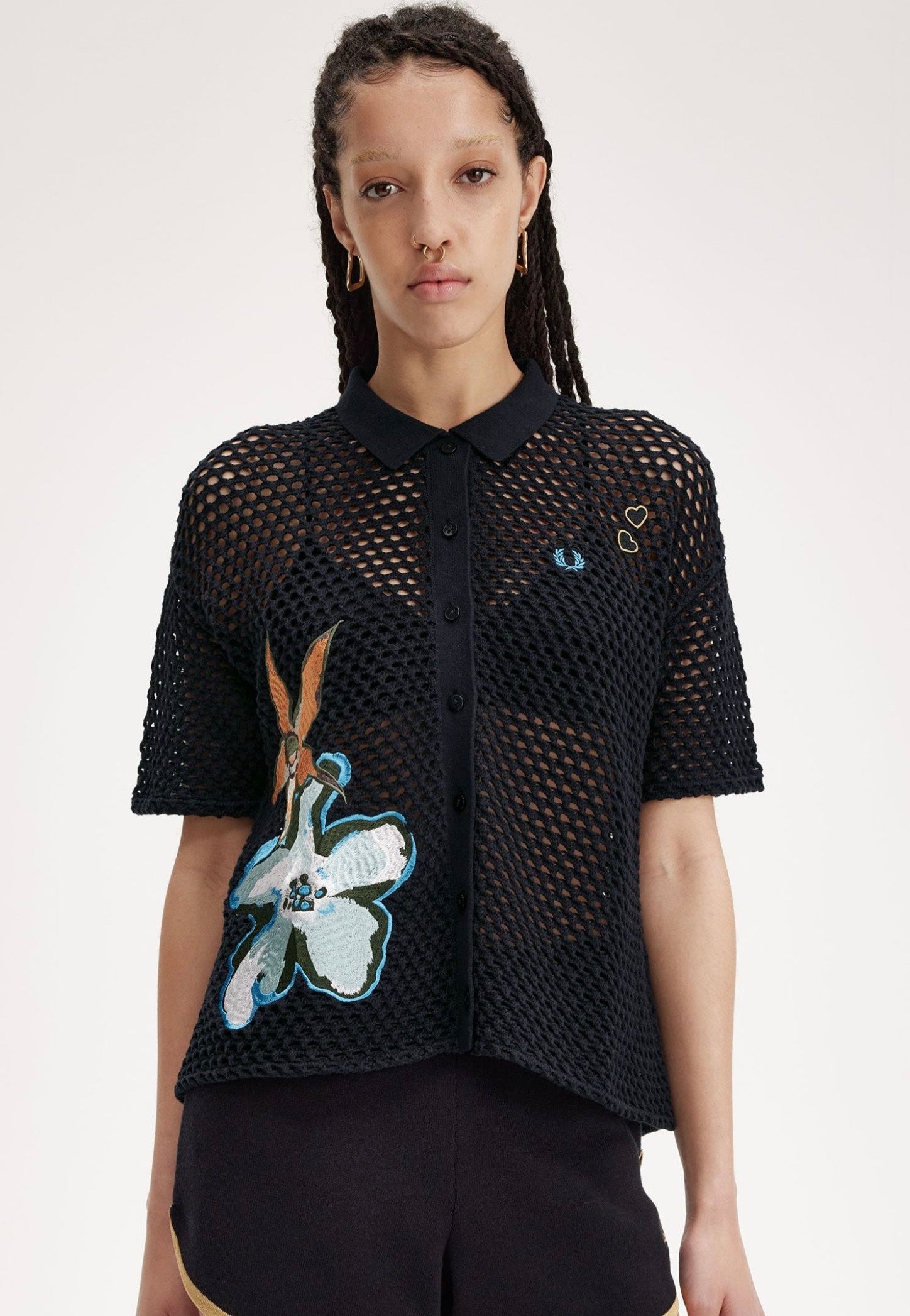 Fred Perry Fred Perry x Amy Winehouse - Embroidered Open Knit