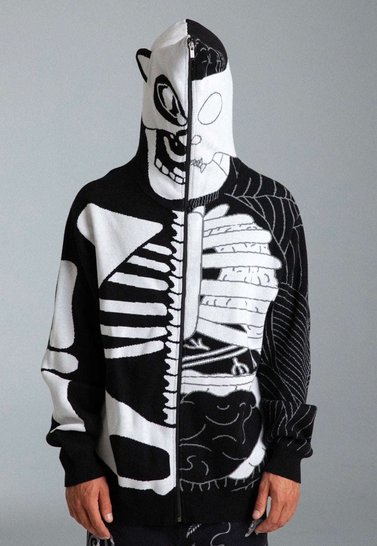 N*m様 スカルプリント archive フルジップ Rickowens y2k RIPNDIP Skelly Nerm Black/White - Zipper | Impericon