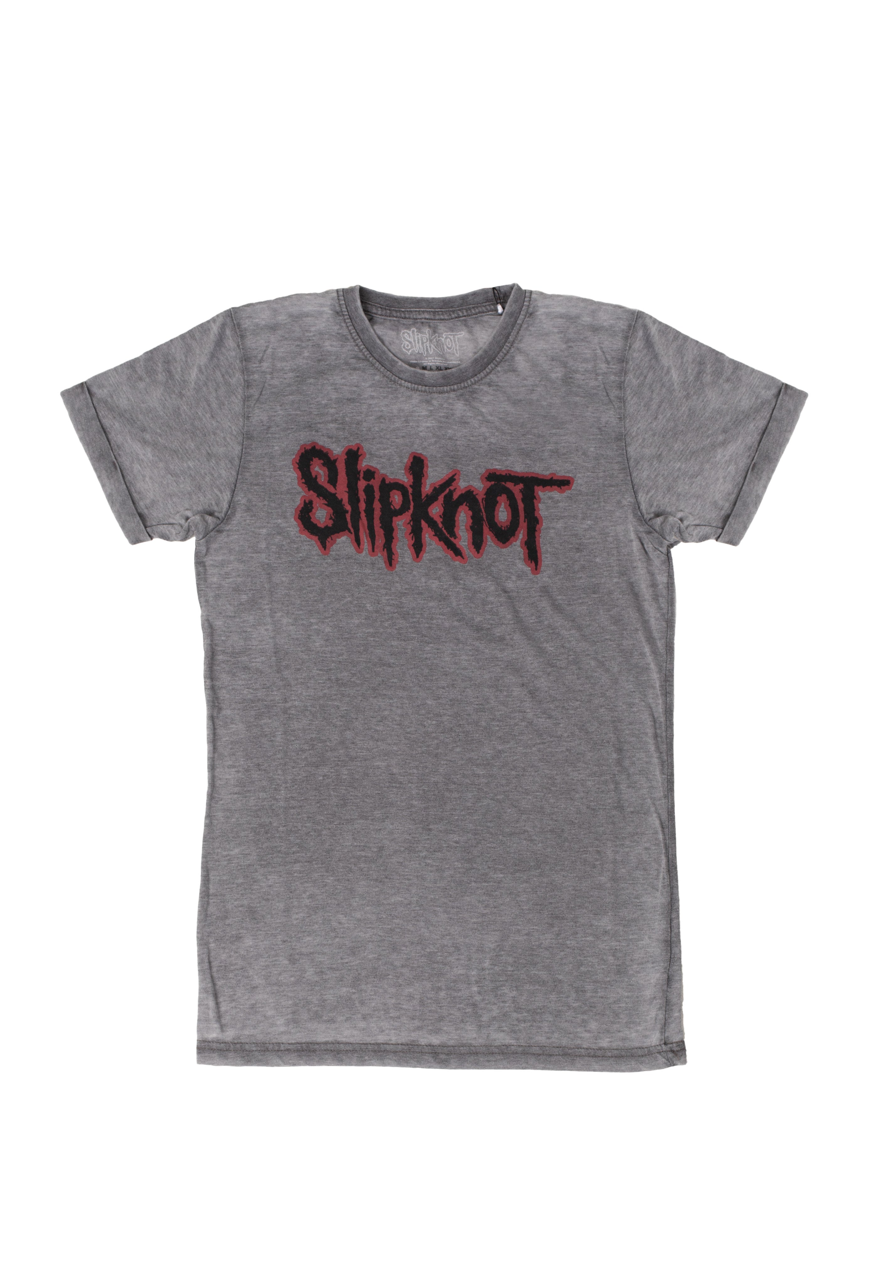 Slipknot - Red Logo Burnout Grey - T-Shirt | Impericon