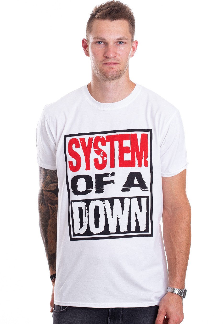 System Of A Down Triple Stack Box White - T-Shirt | Impericon