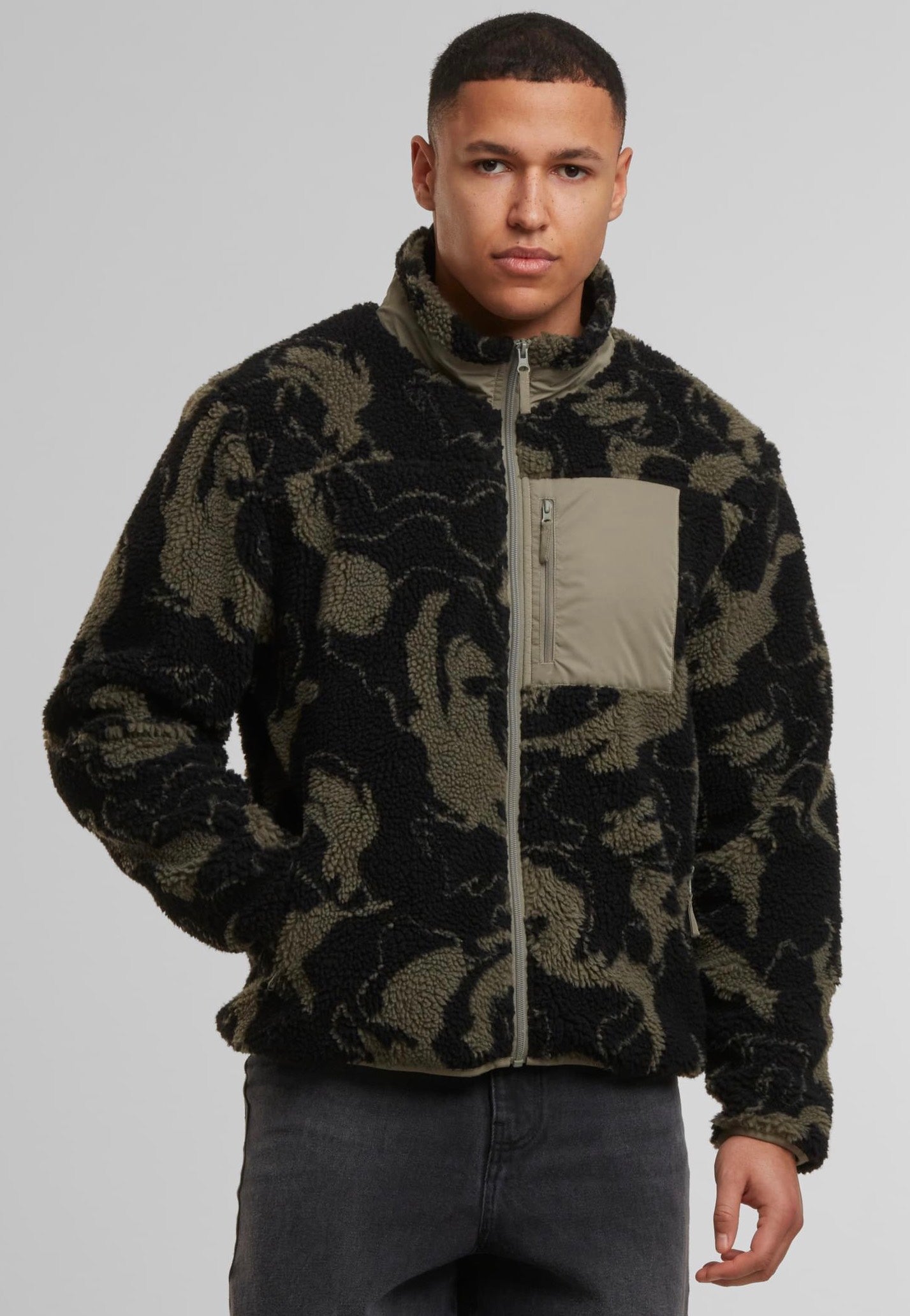 Urban Classics - Pattern Teddy Oliveswirl - Jacket | Men-Image