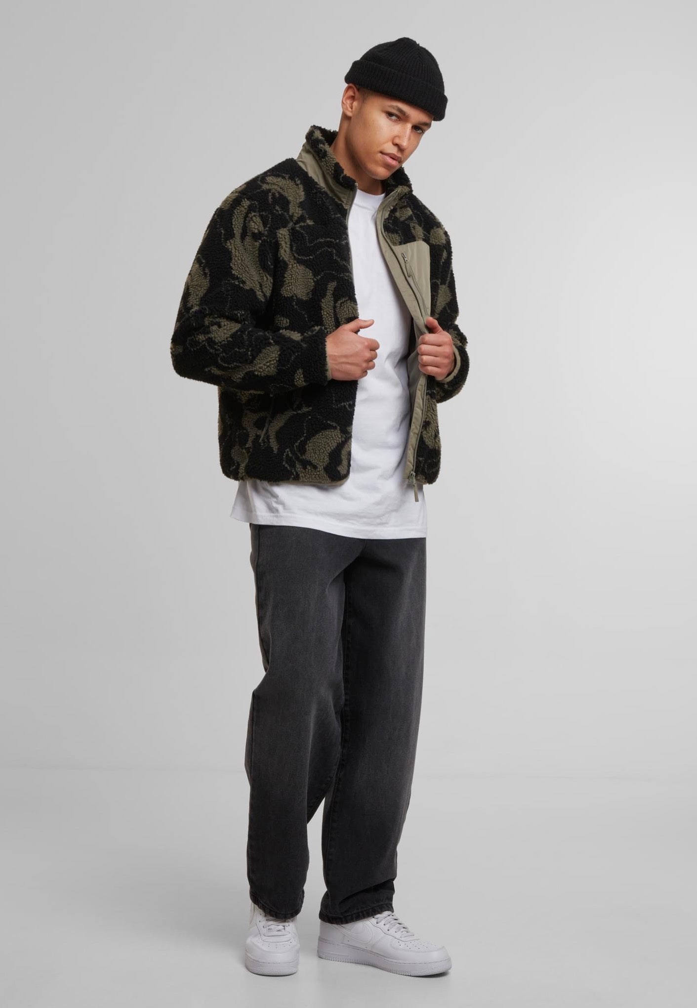 Urban Classics - Pattern Teddy Oliveswirl - Jacket | Men-Image