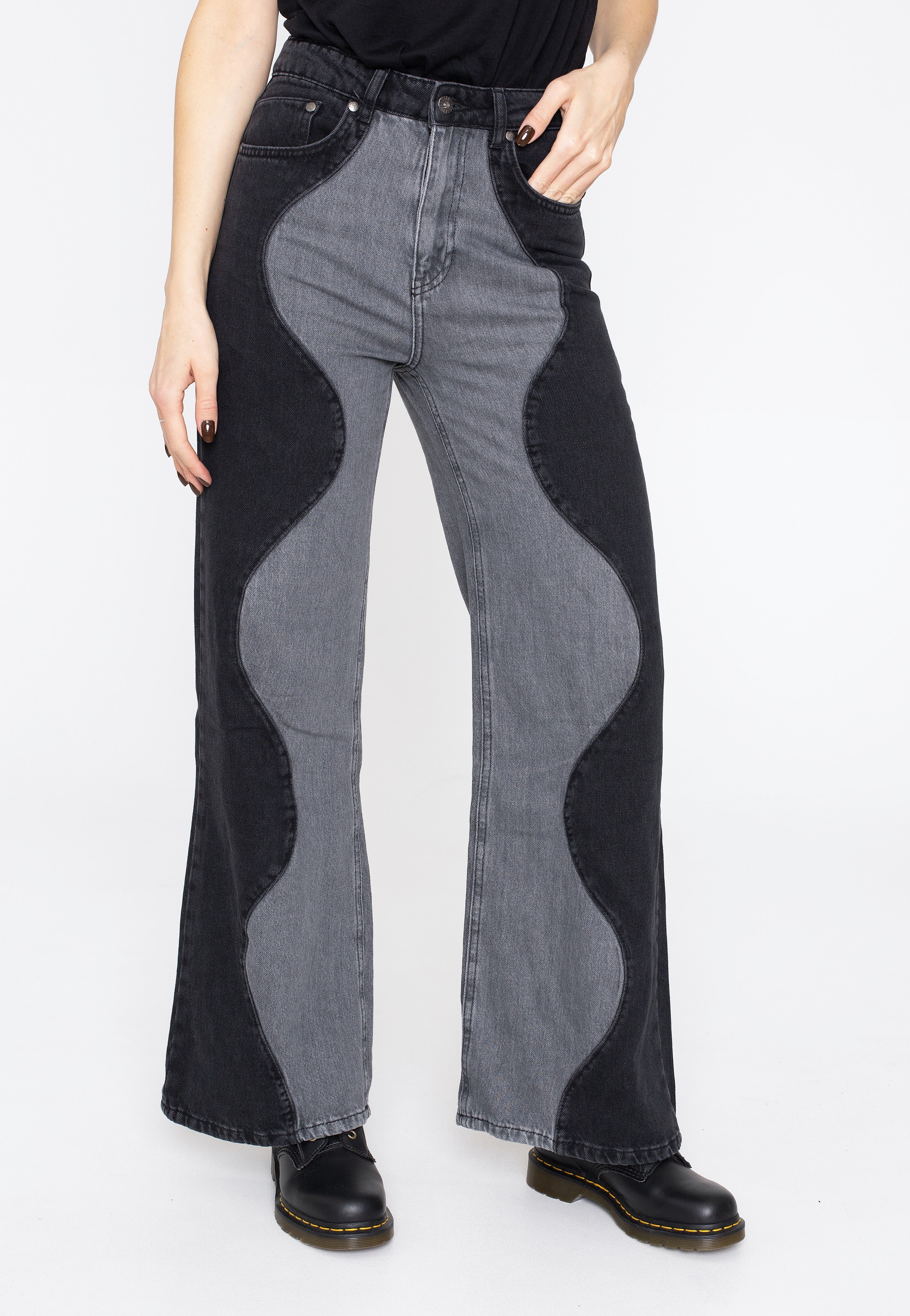 The Ragged Priest - Wave Panel Trip Charcoal - Jeans | Impericon