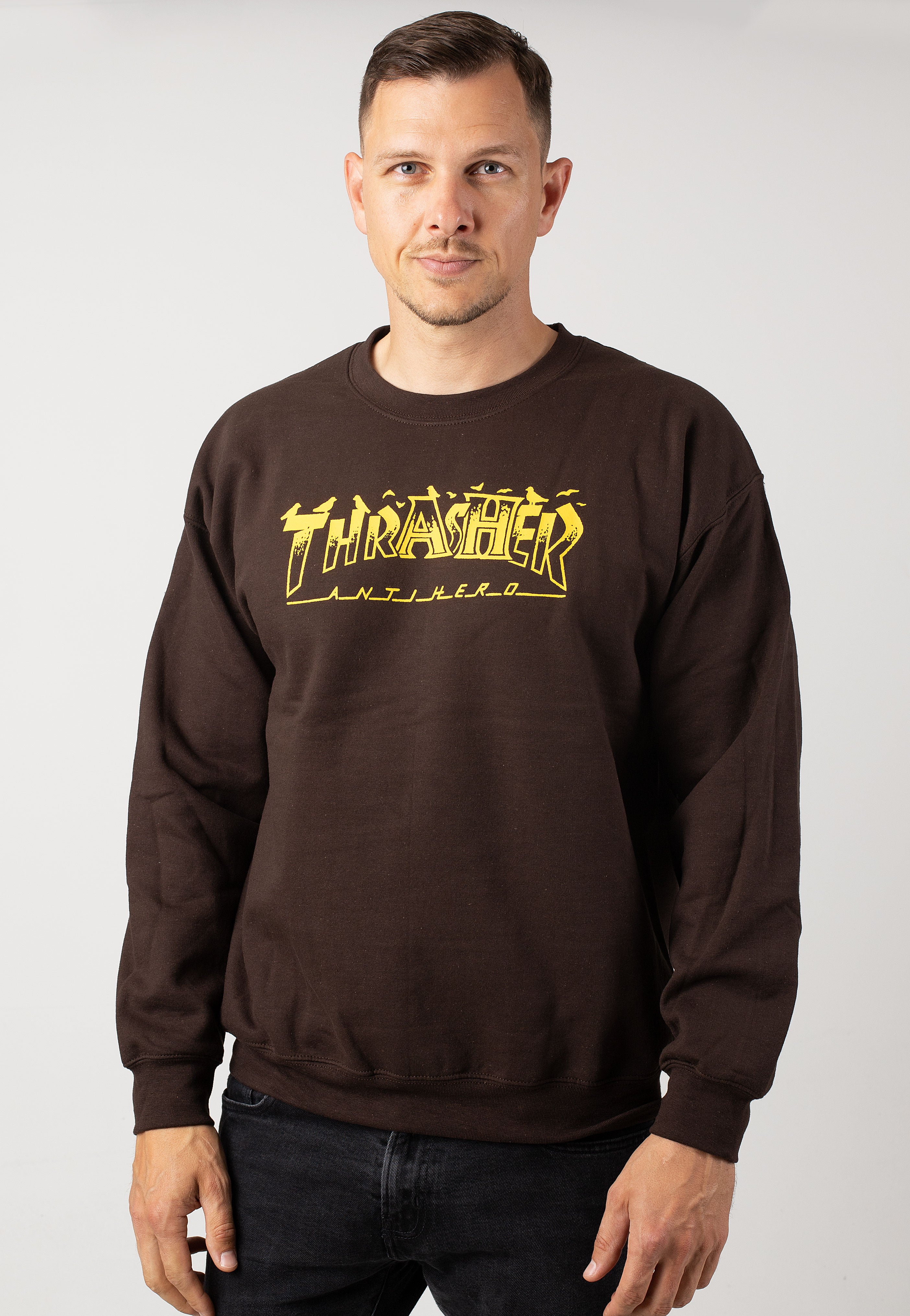 Thrasher x Antihero - Pigeon Mag Dark Chocolate - Sweater | Impericon