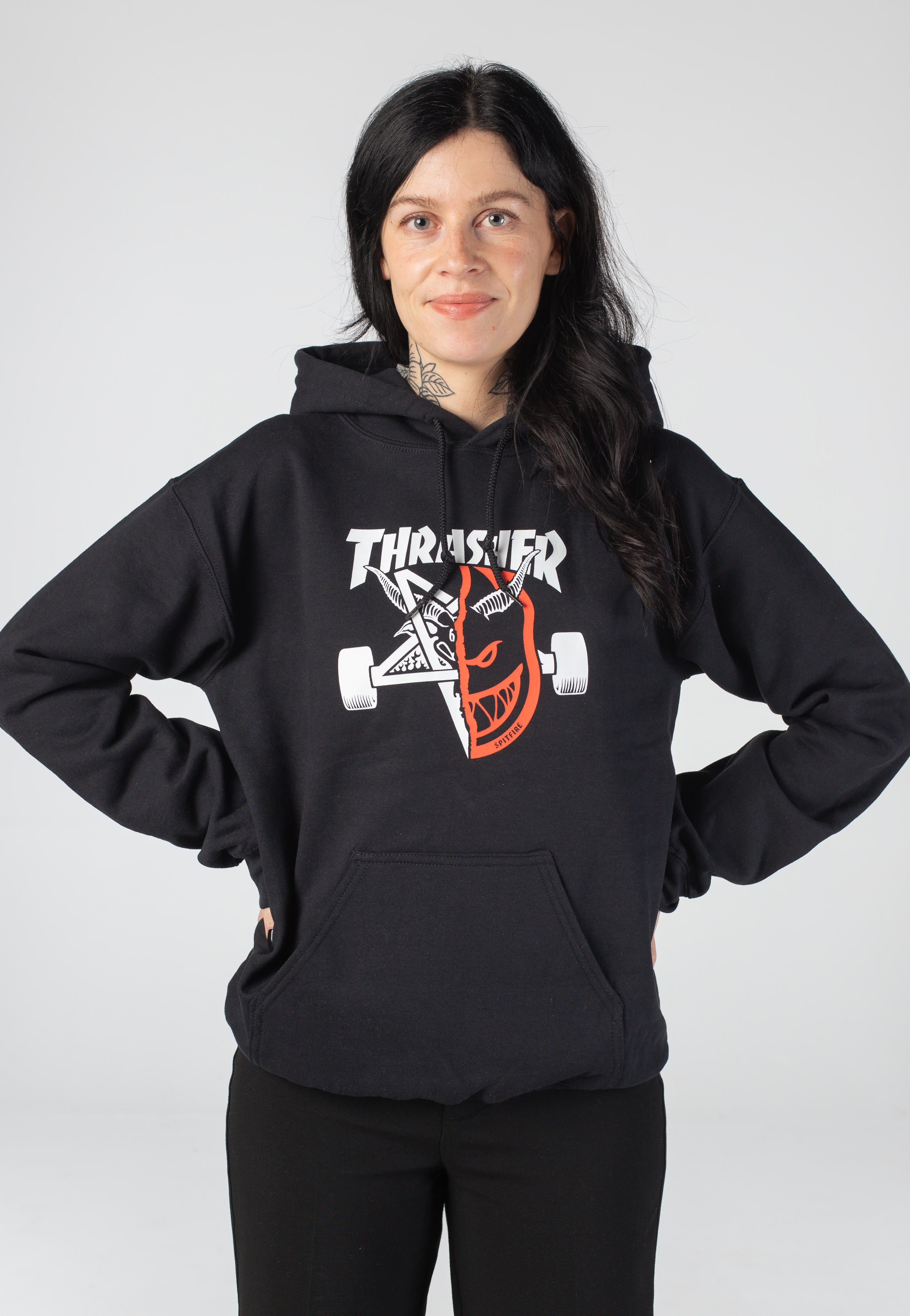 Thrasher x Spitfire - Thrash & Burn Black - Hoodie