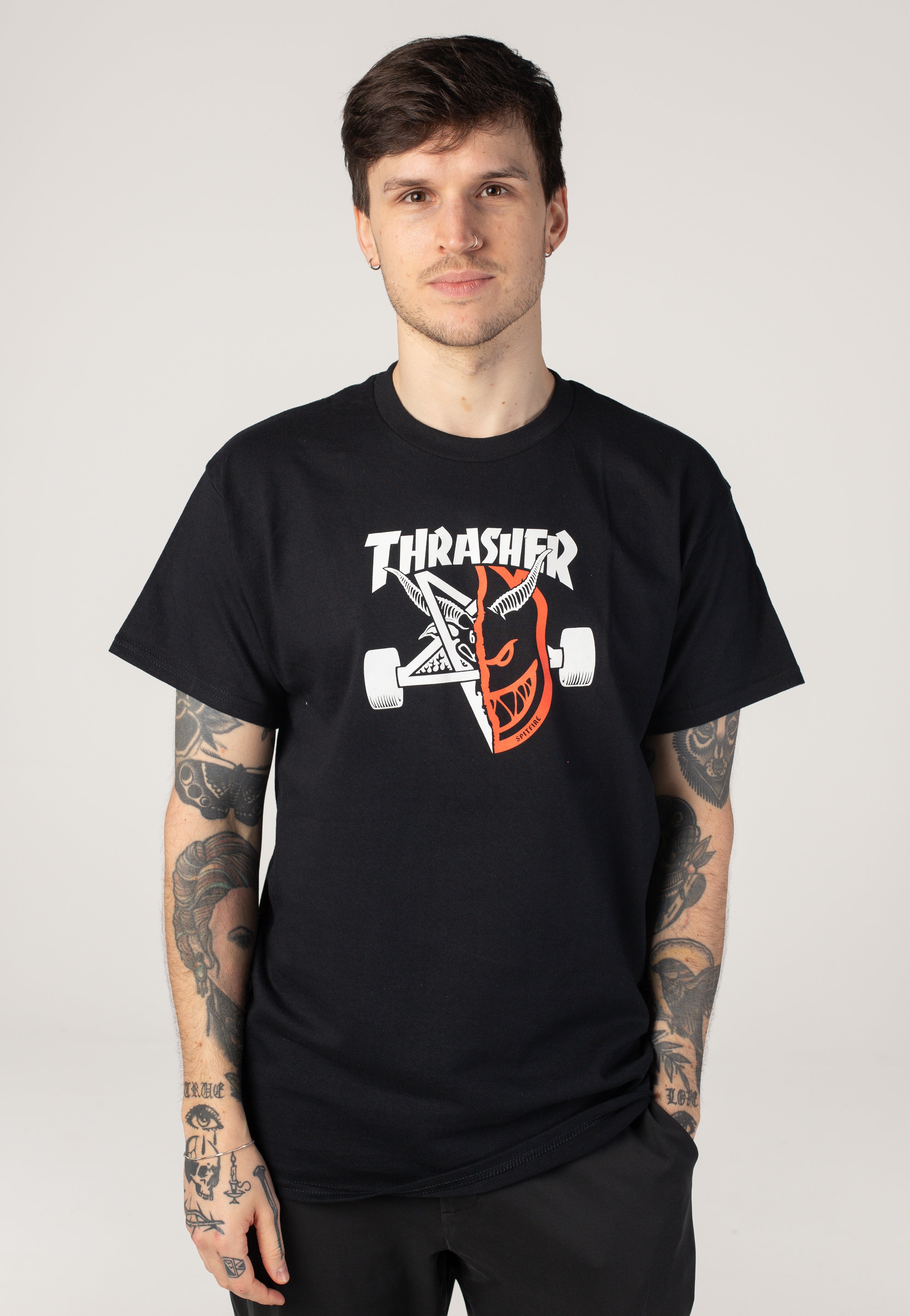 Thrasher x Spitfire - Thrash & Burn Black - T-Shirt
