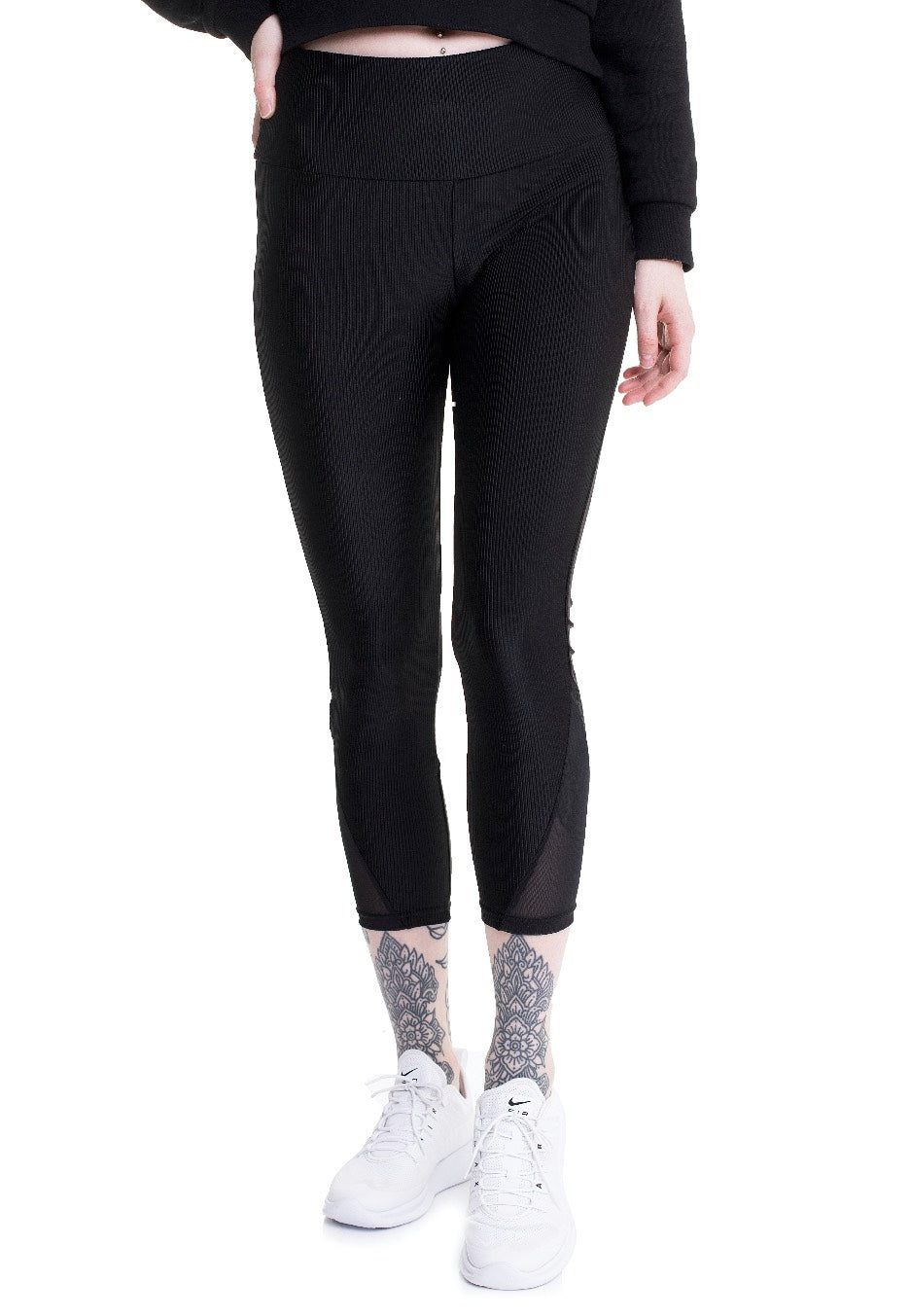 black pedal pushers Urban Classics High Waist Leggings Black XS Woman