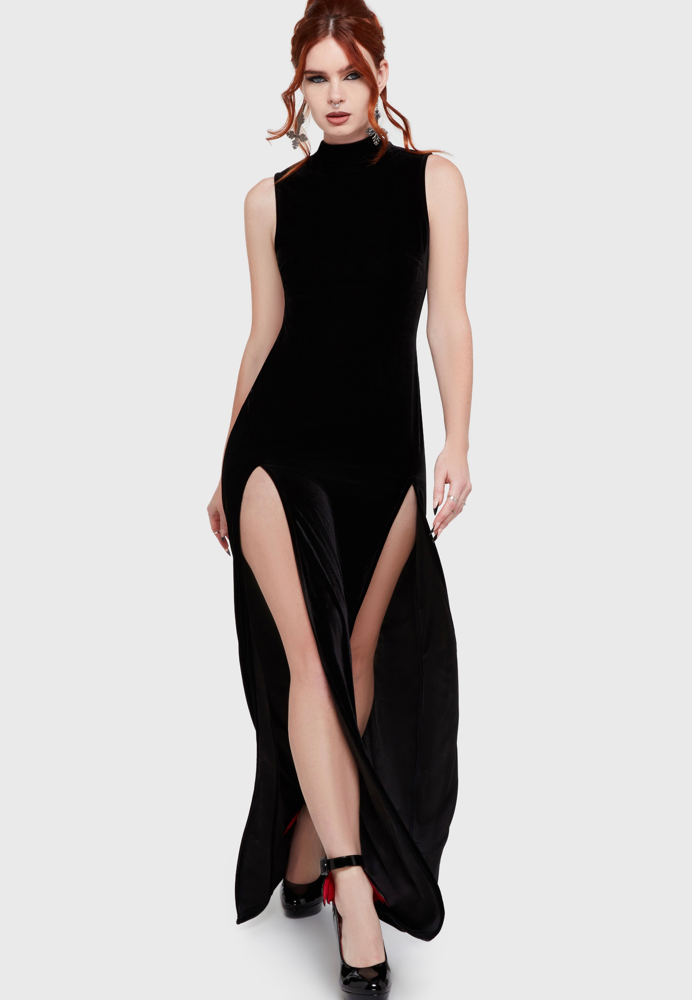 knee length dresses for ladies Jocasta Maxi Dress Short Sleeve [BLACK] main image 0