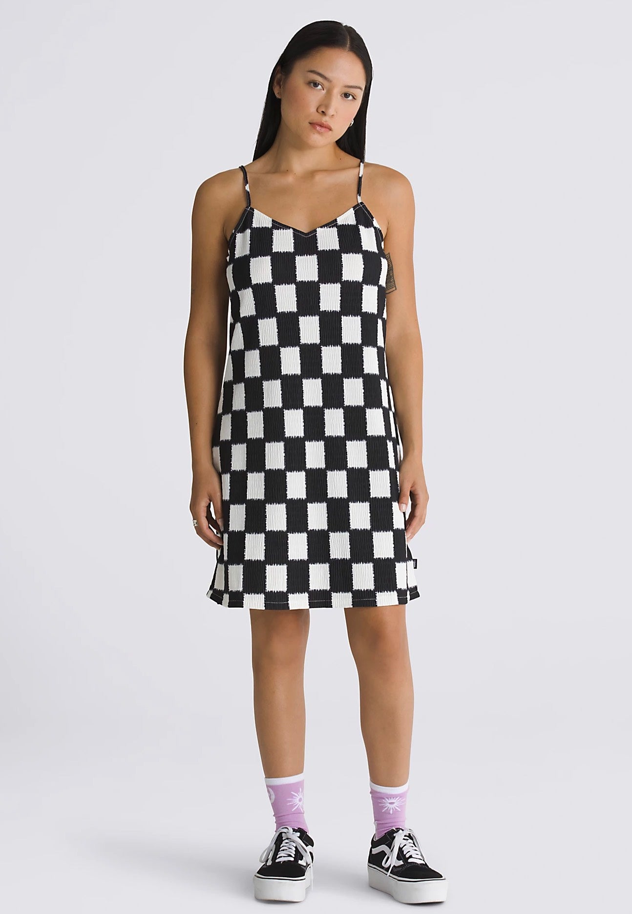 checkered dress women Vans - Benton Checker Cami Black/Marshmallow
